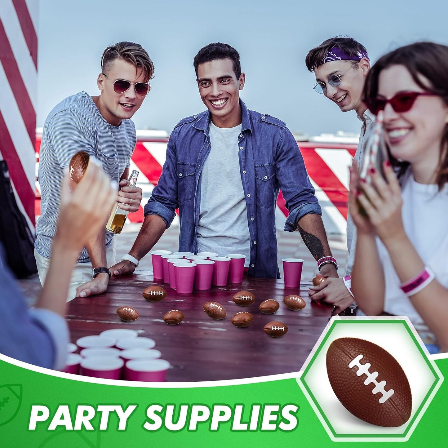 Jerify 250 Pack Mini Footballs Stress Balls Bulk 1.4 Inch Small Soft Foam Sports Balls Fidget Toys for Adults Goodie Bag Stuffers for Birthday Sports Carnival Party Favors(Dark Brown,1.46 x 0.98 Inch)