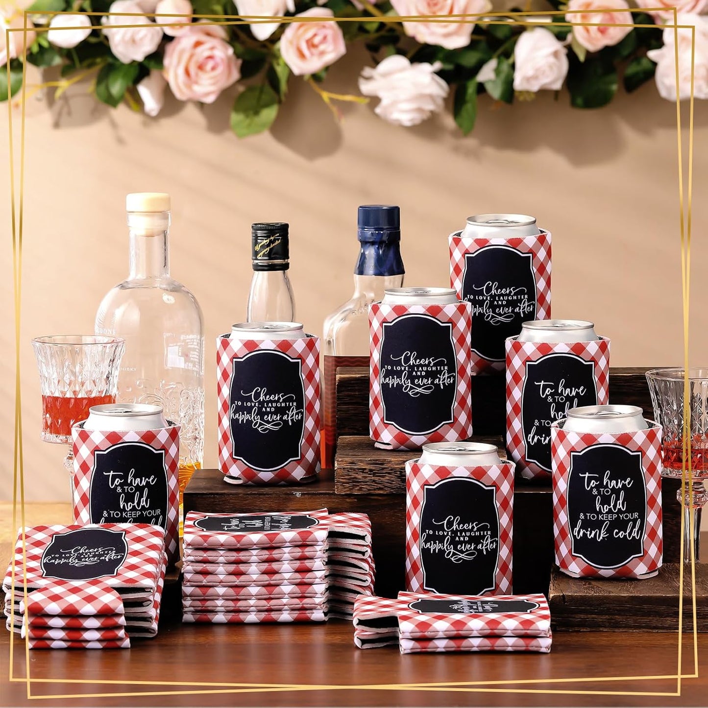 50 Pieces I Do BBQ Party Decorations Wedding Can Cooler Sleeves Bulk BBQ Party Favors for Guests Cheers to Love Laughter and Happily Ever After Rehearsal Dinner Decorations for Wedding Shower