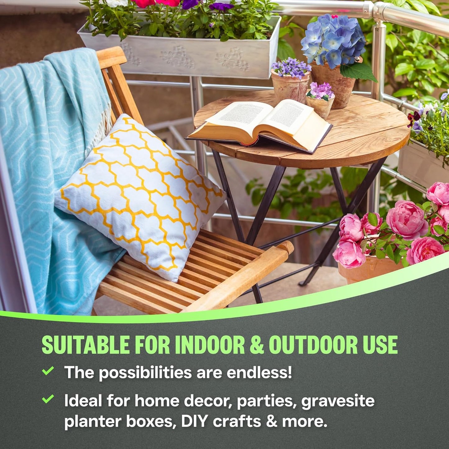 XCEL Floral Foam Blocks - Reusable, Weather Resistant Foam - Perfect for Fresh & Artificial Flower Arrangements, Crafts, Planter Boxes, Home Decor & More - 4-Pk, Gray (9” x 3” x 3”)