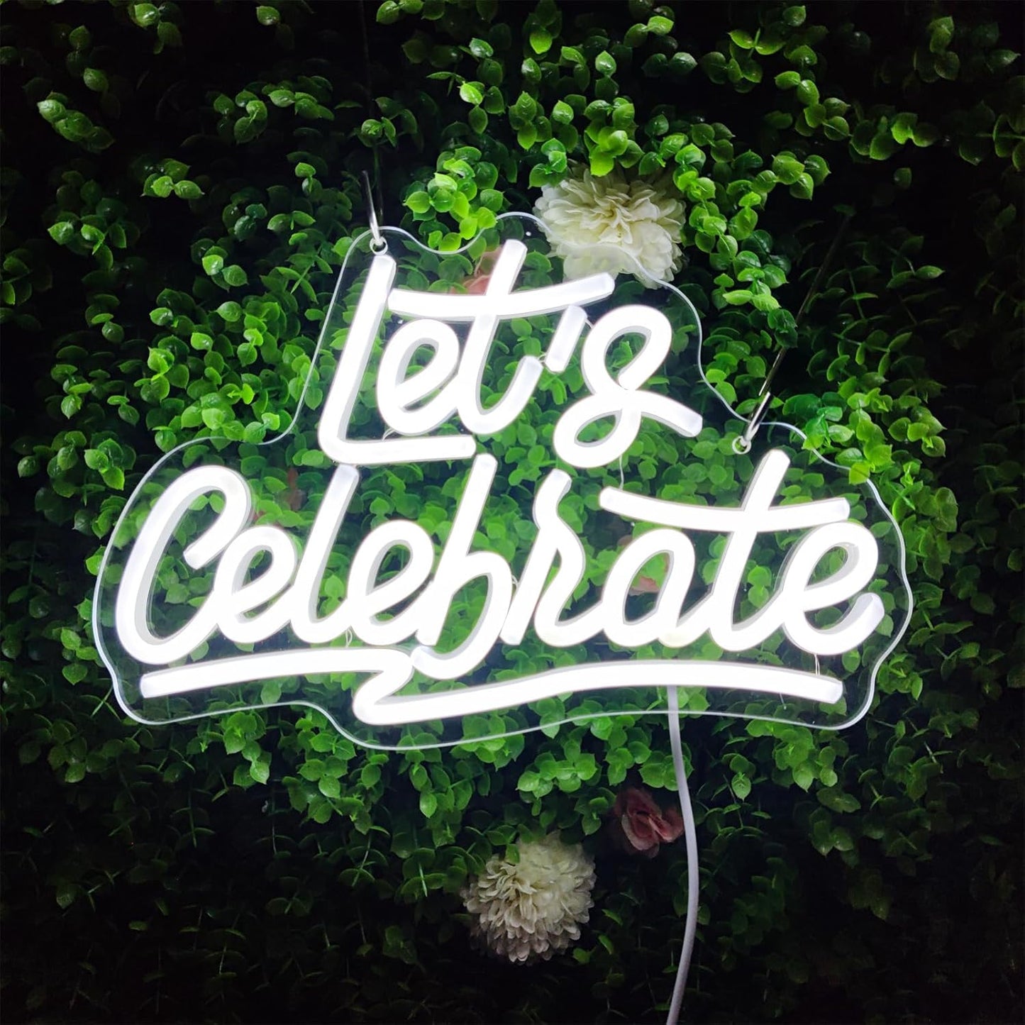 Neon Signs for Wall Decor - Let's Celebrate & Party LED Sign, 11.8" x 7.7"