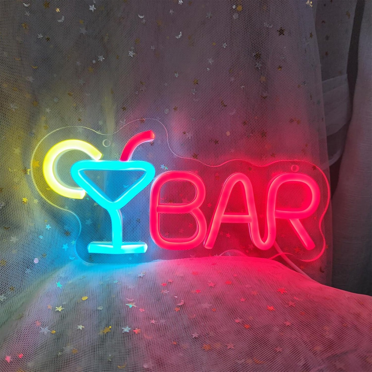 Bar Neon Sign Neon Bar Lights Bar Neon Signs for Home Bar LED Sign Bar Signs for Home Bar Wall Bar Lights for Home Bar Living Room Bistro Man Cave Party, 9.8"" x 4.8""