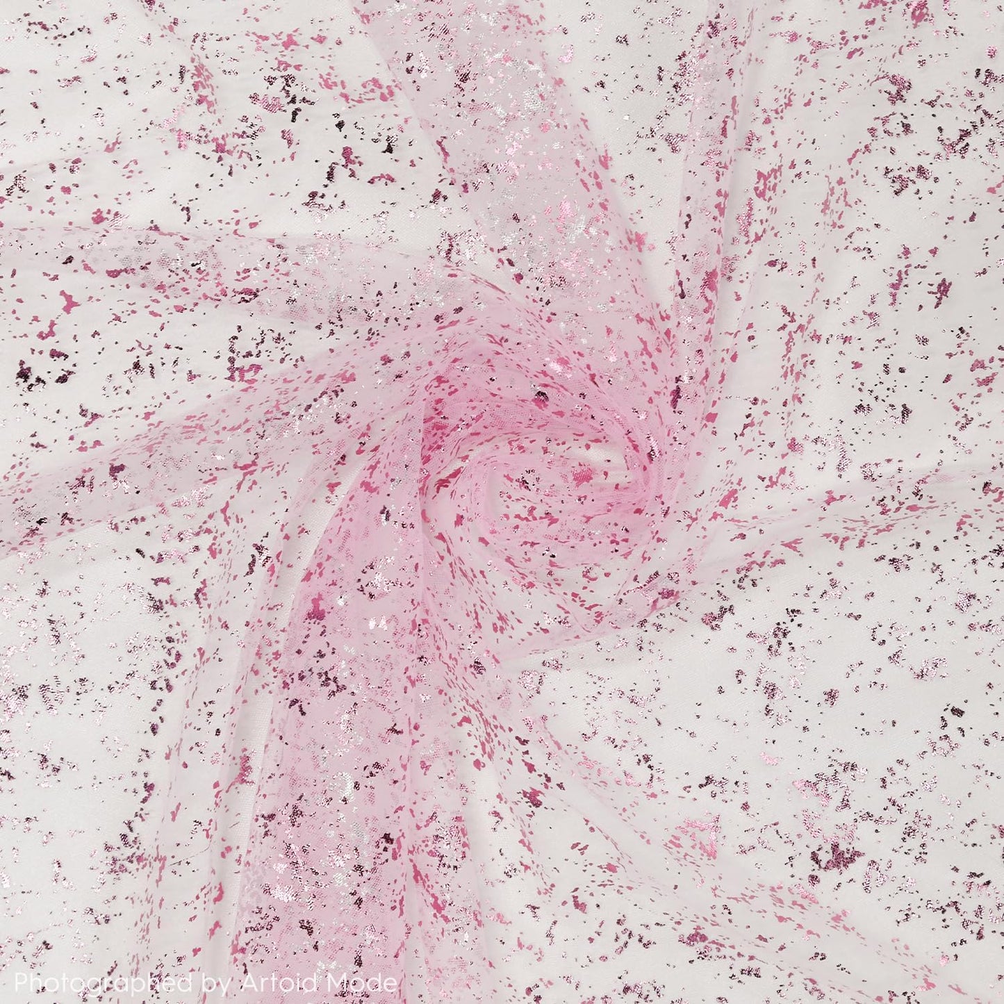 Artoid Mode 3PCS Pink Gold Gauze Table Runner 120 Inch 10FT, Glitter Metallic Foil Sheer Dining Wedding Anniversary Holiday Table Decor for Home Party