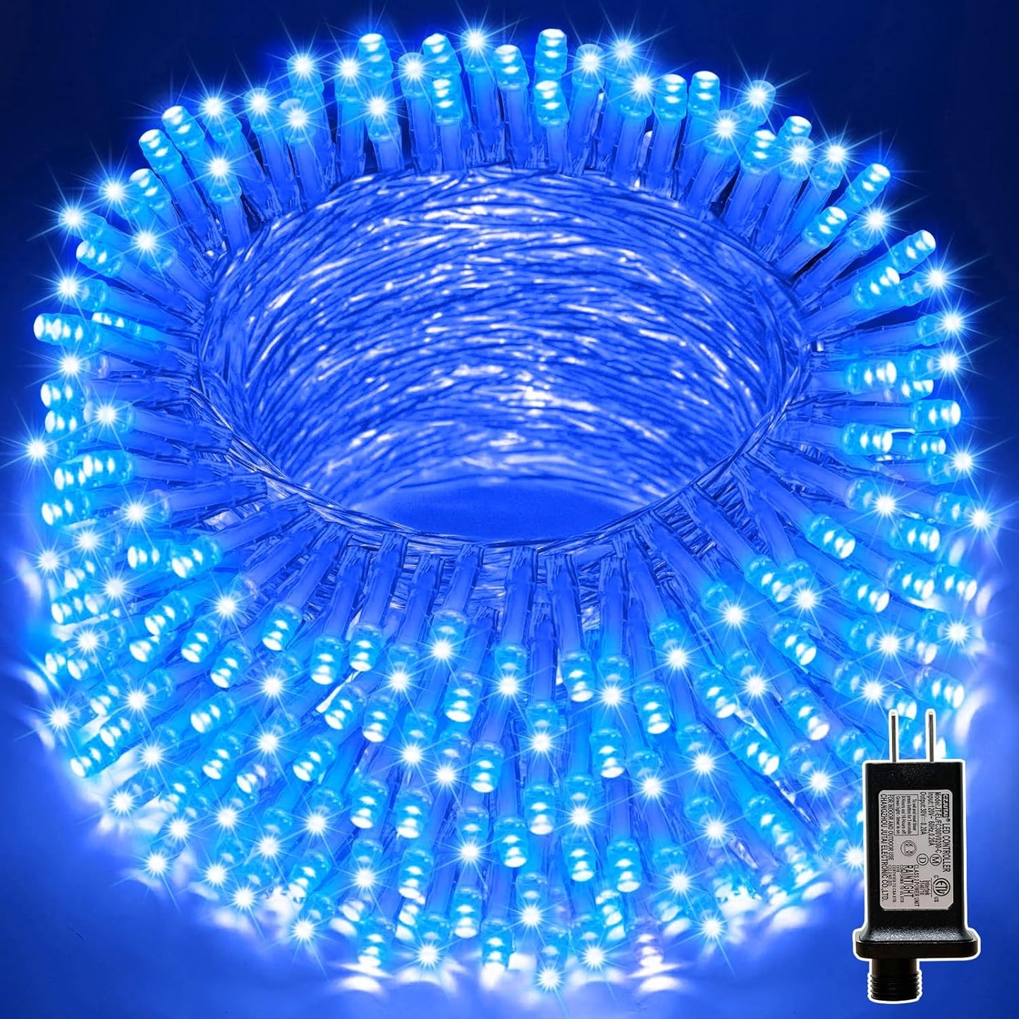 LAMPHOME 66ft Christmas Decorative Mini Lights,200 LED Transparent Wire Fairy Starry String Lights Plug in, 11 Lighting Modes, for Indoor Outdoor Xmas Tree Wedding Party Decoration (Blue)