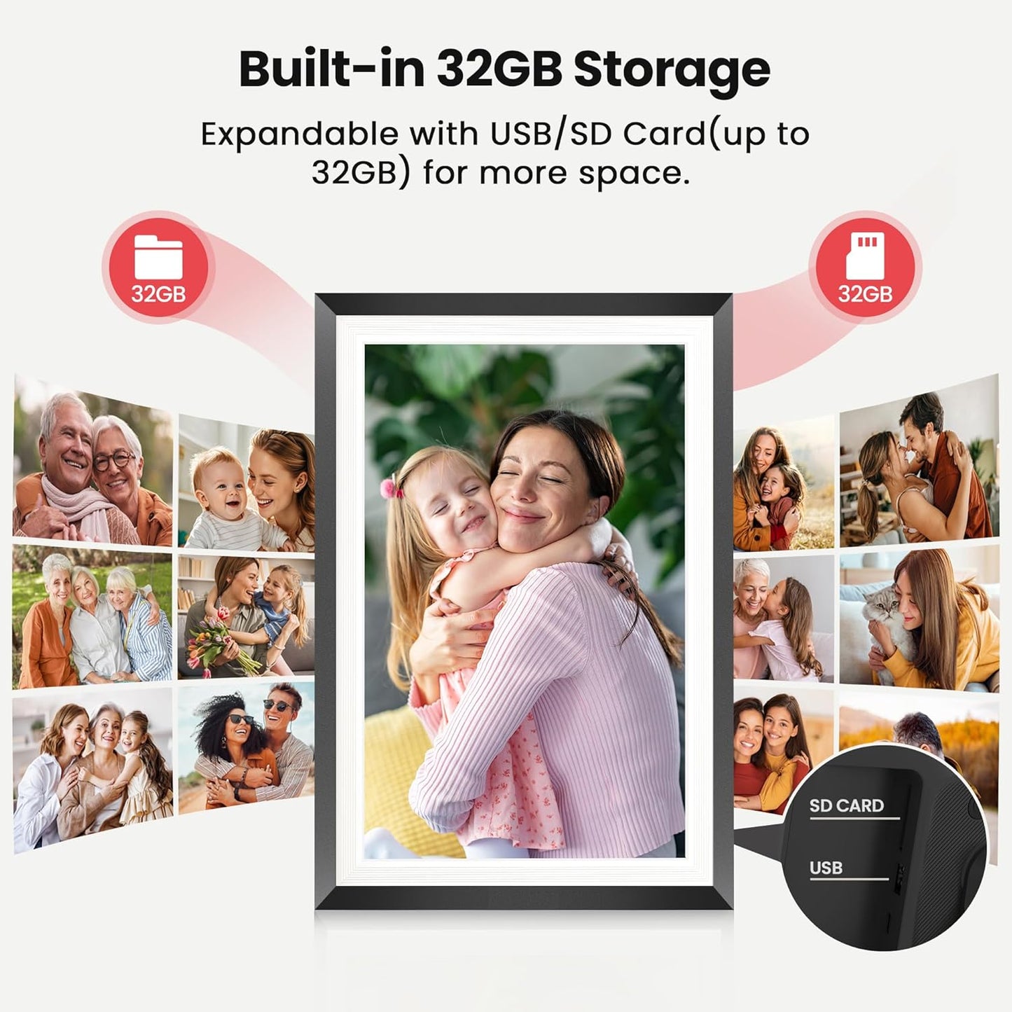 RCA 10.1" WiFi Digital Picture Frame, Electronic Photo Frames 32GB Storage, HD IPS Touch Screen WiFi Frame/Auto Rotate/Wall Mounted, Easy Setup in Uhale App to Share Photo/Video Anytime | (4Pack)