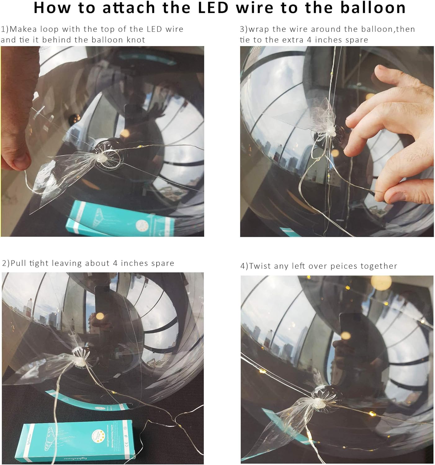 Lightsfever warm white led balloons with batteries, wedding proposal decorations clear transparent for helium or air, birthday party, halloween decor