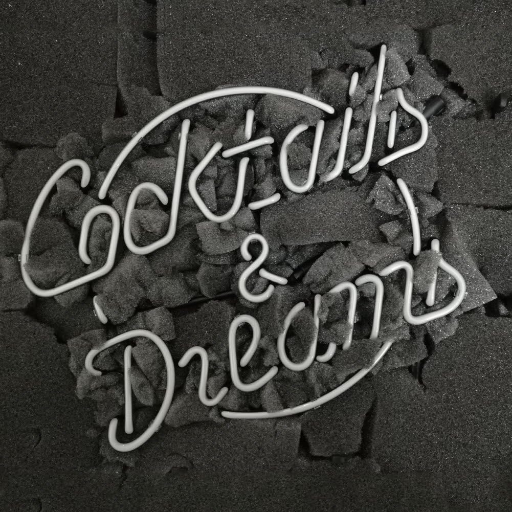 COCKTAILS AND DREAMS Real Glass Neon Light Sign Home Beer Bar Pub Recreation Room Game Room Windows Garage Wall store Sign (17"x14" Large)