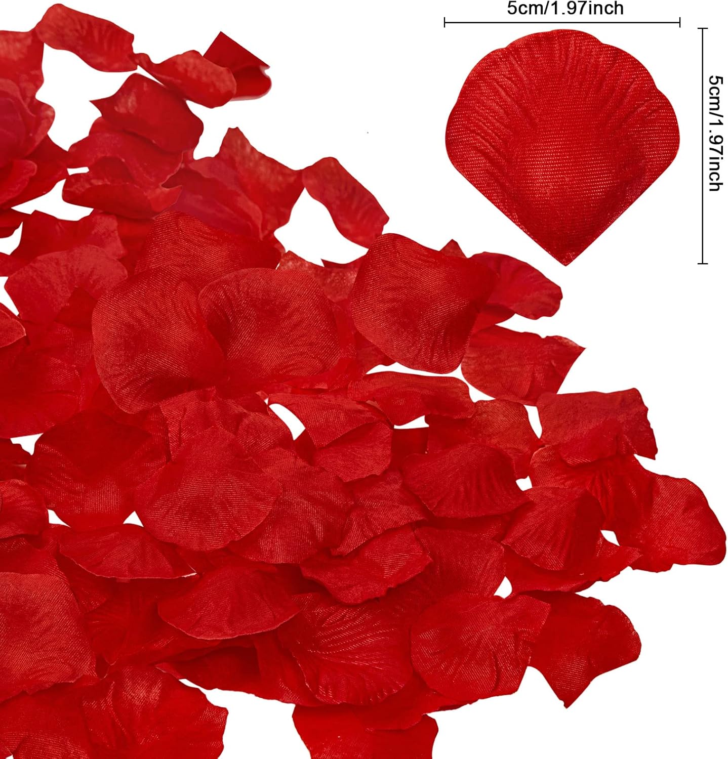 Ouddy Decor 5000 Pcs Rose Petals Artificial Flower for Valentine's Wedding Decor Romantic Night Event Anniversary Shower Engagement Party Home Decorations, Red