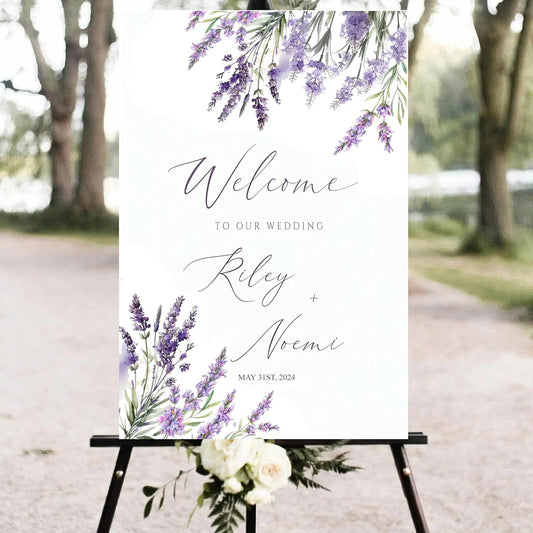 Generic Personalized Wedding Welcome Sign, 18x27 inches, Plastic, Modern Style, Rectangular, Wedding Theme, Event Guestbook