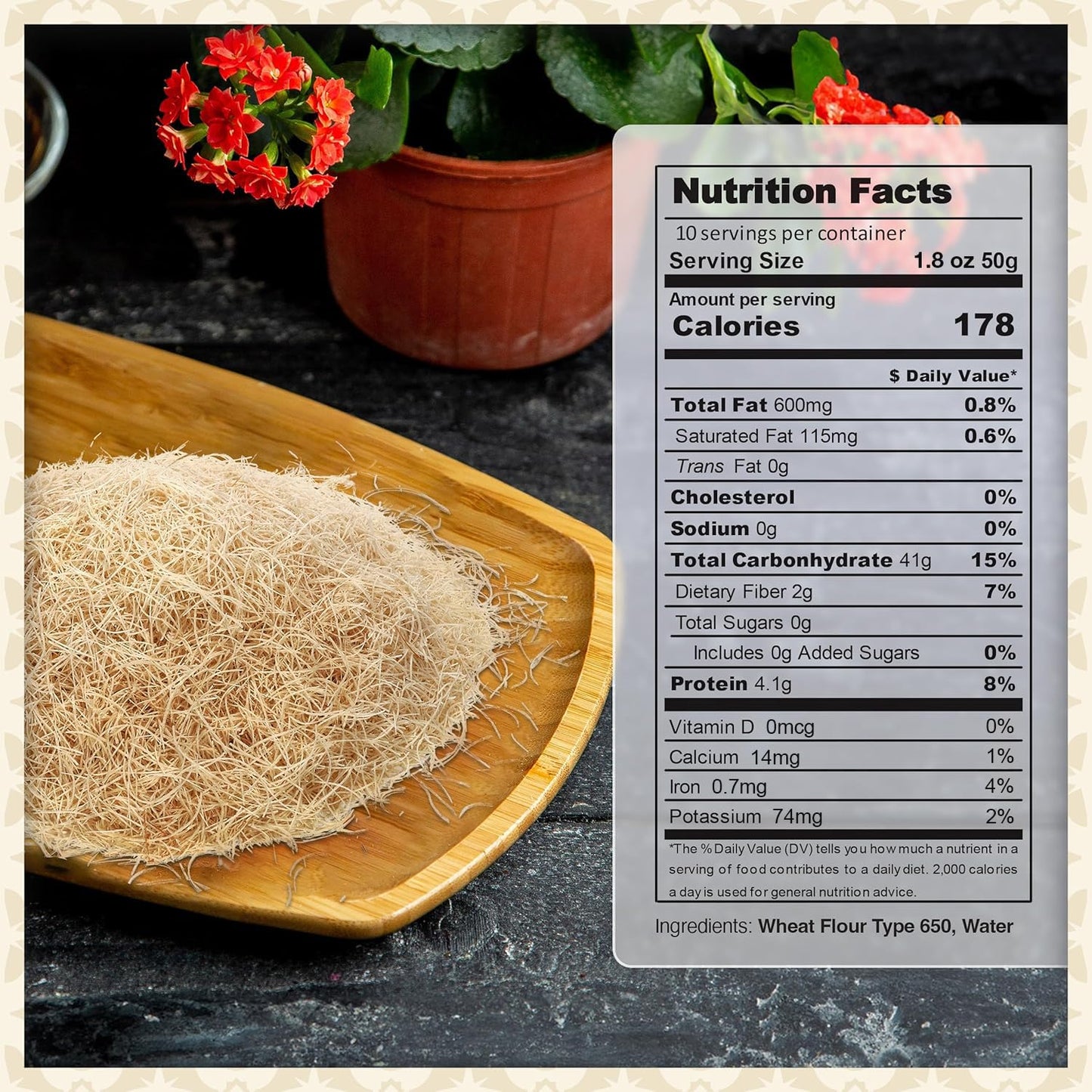 Eastanbul Dried & Chopped Kataifi Shredded Fillo Dough, Kurutulmus Kadayif Pastry Dough, Ingredient for The Viral Dubai Pistachio Chocolate Bar, Shredded Phyllo, Kunafa, Knafeh, Katifi, 500g (1.1lb)