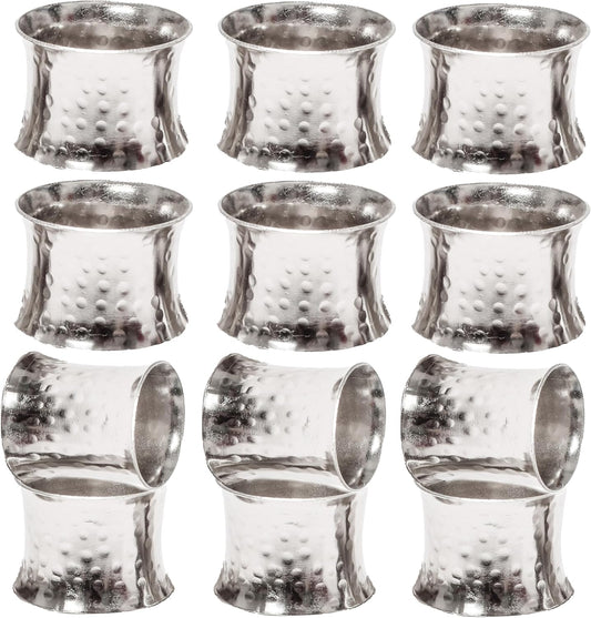 Silver Napkin Rings-12 PCS Heavy Duty Metal Spiral Napkin Rings, Handcrafted Napkin Holders Buckles for Family Dinner, Wedding, Party,Table Decorations - CLEENTABLE