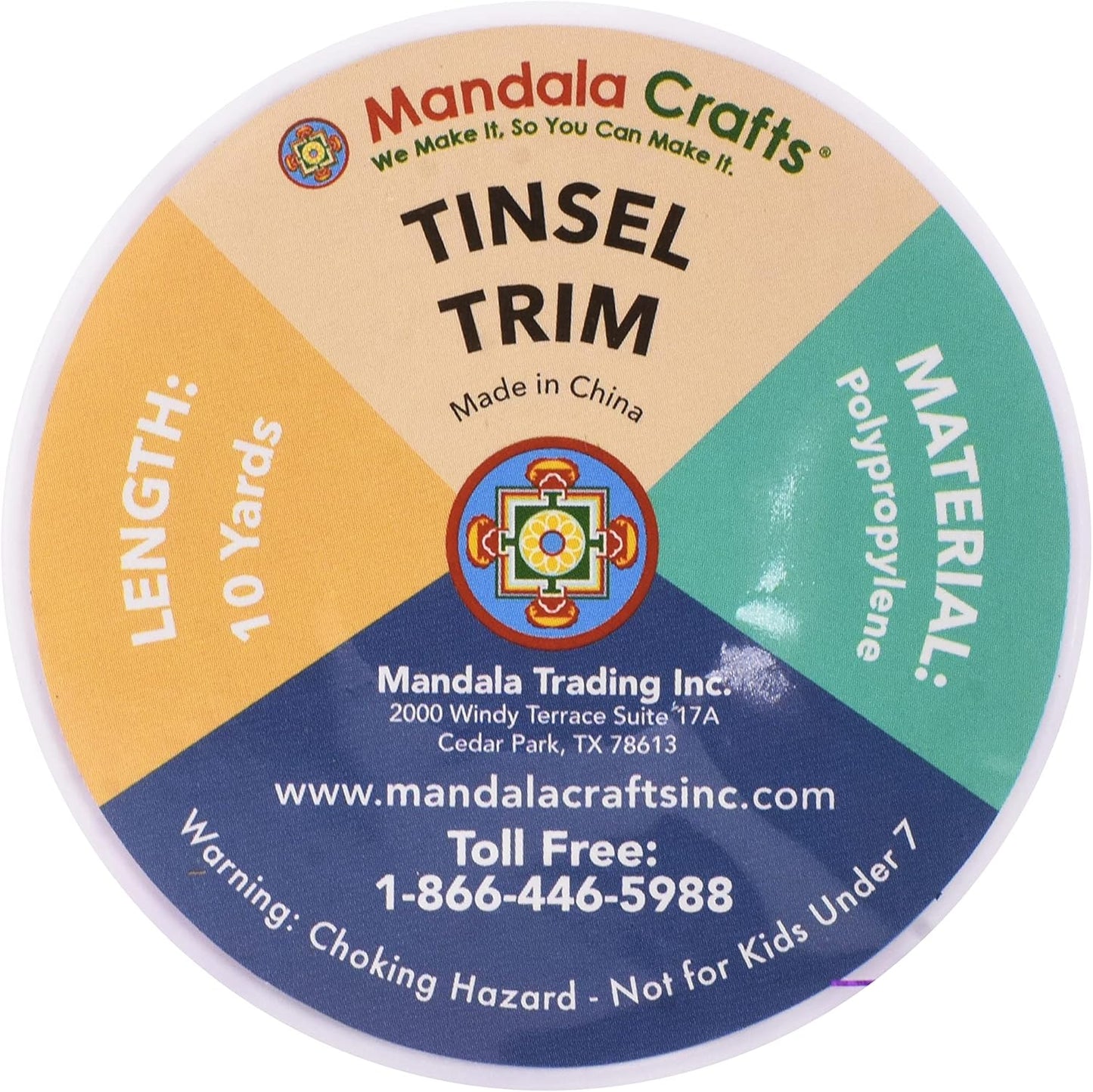 Mandala Crafts Purple Tinsel Garland - Thin Metallic Foil Glitter Mini Garland for Christmas Tree, Party, Wedding Decor, and Holiday Decorations