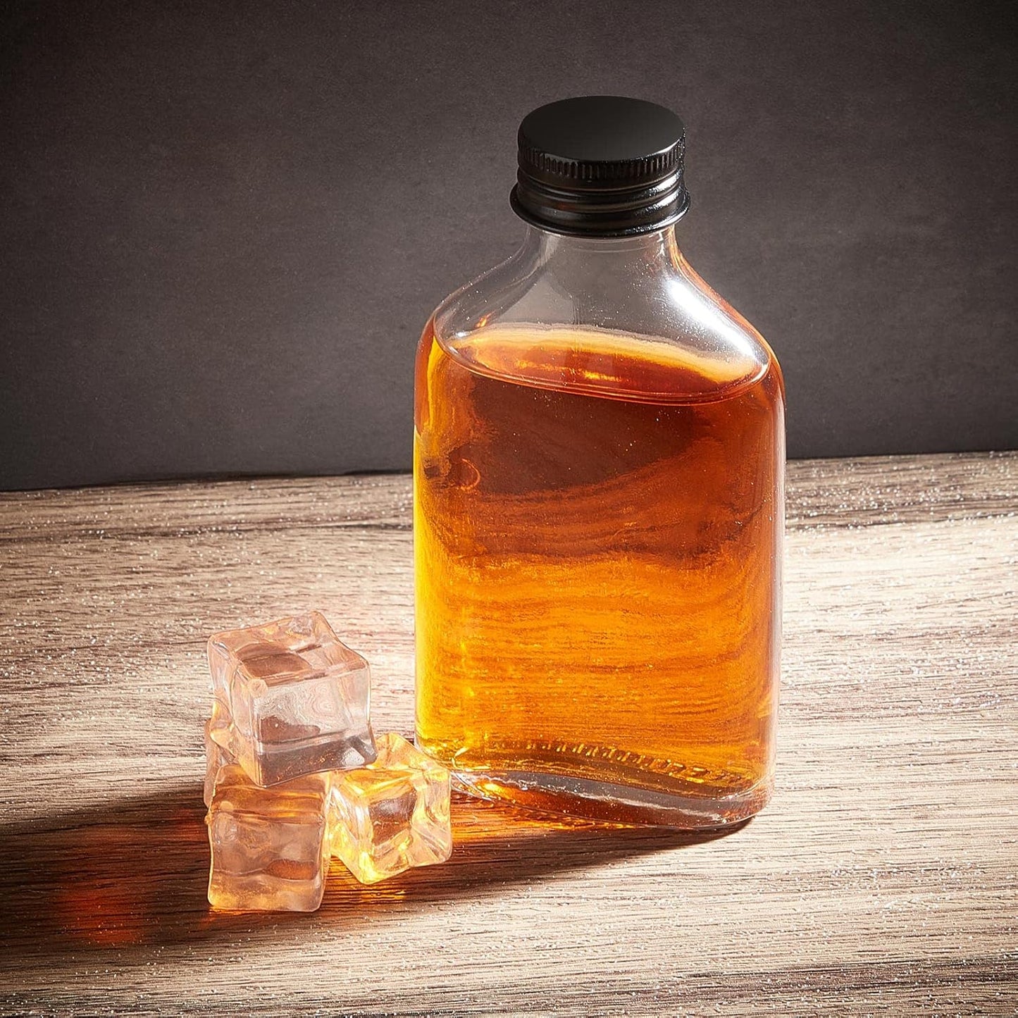 Patelai 48 Pcs Clear Glass Bottles with Caps Mini Glass Flask Liquor Bottles Empty Alcohol Shot Bottling Small Champagne Container DIY Gift for Wine Beverages Liquor Drinks Oil Beer (100 ml/ 3.4oz)