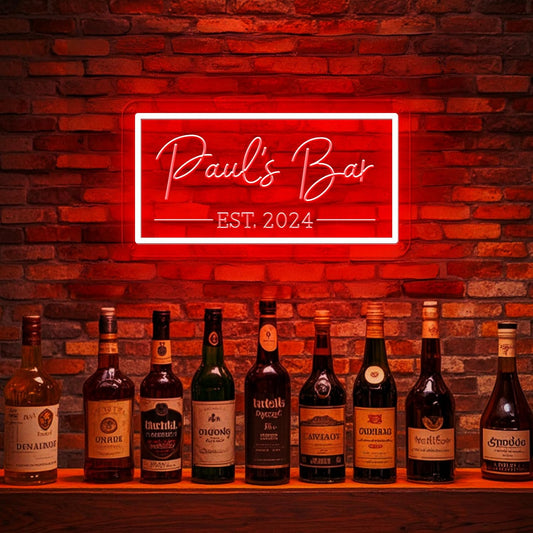 Custom Bar Neon Sign, Personalized LED Beer Signs for Home Bar Man Cave, Customized Neon Light for Men Dad Gifts, Customizable Neon Signs for Pub Tavern Bistro Lounge Party Business Wall Decor