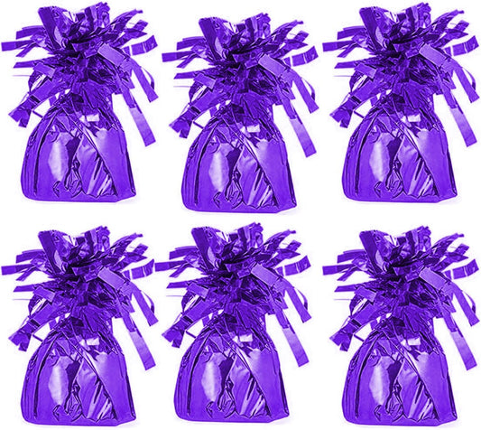 Metallic Balloon Weights, Birthday Party Favors, Novelty and Gag Gifts, 5.5" Inches, 6-Pack (Purple)