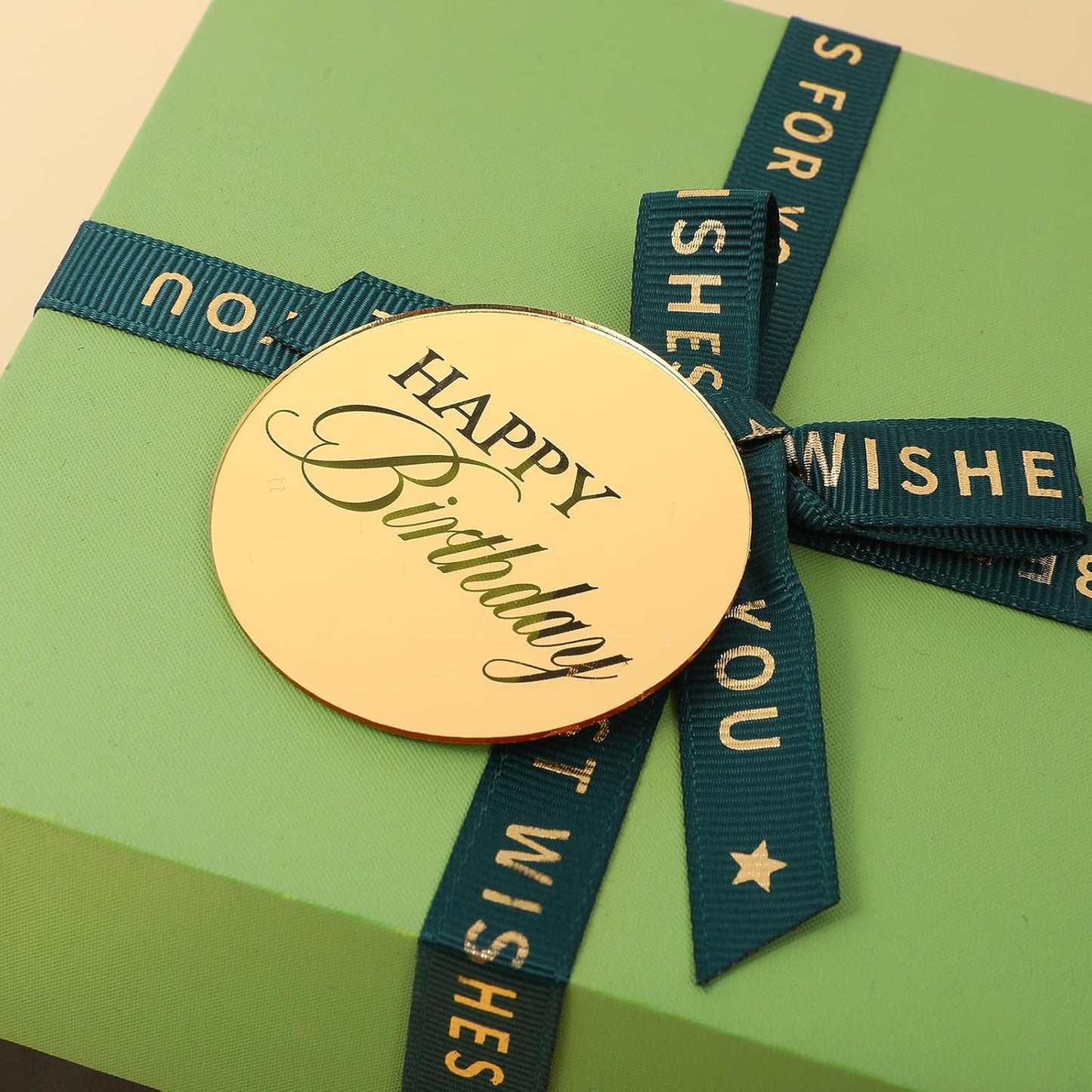 20 Pcs Acrylic Cupcake Toppers Circle Mirror Cake Toppers Disc Happy Birthday Cake Decoration Acrylic Engraved Cakes Picks Personalized Mirror Decoration for Birthday Party DIY Supplies