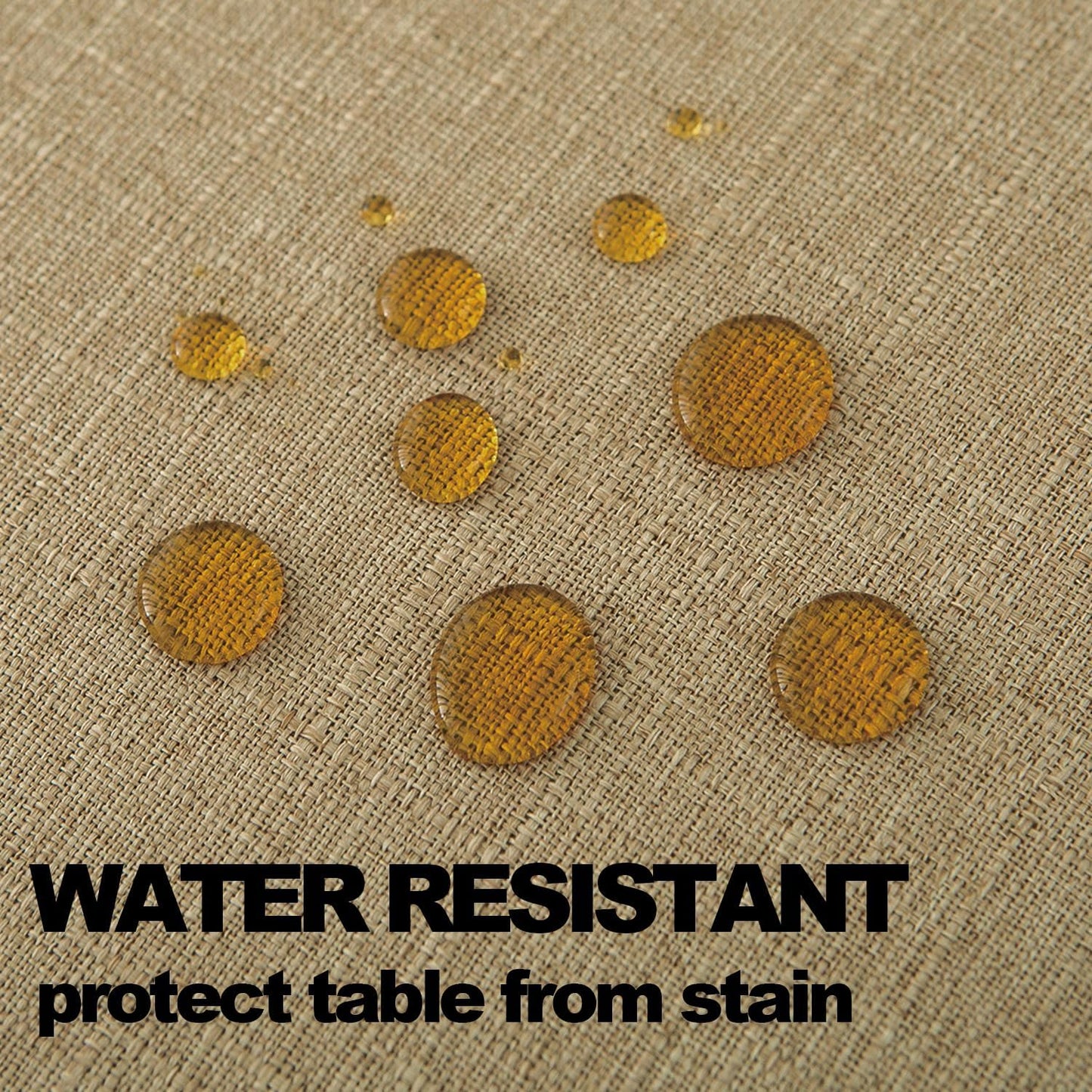 NLMUVW Tan Linen Tablecloth Rectangle, Farmhouse Table Cloth Textured Water Resistant Decorative Table Cover for Cafe Dining Kitchen, 54 x 78 Inch