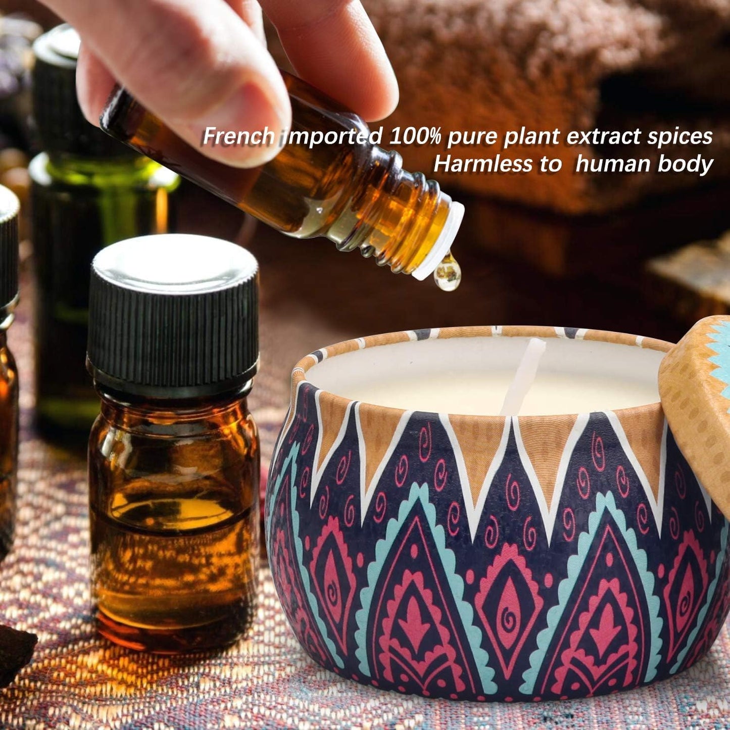 2 Pack Lavender, Sage Aromatherapy Soy Candles for Stress Relief, Relaxation - Over 50 Hours Burn Time, Home Scented, Stocking Stuffers