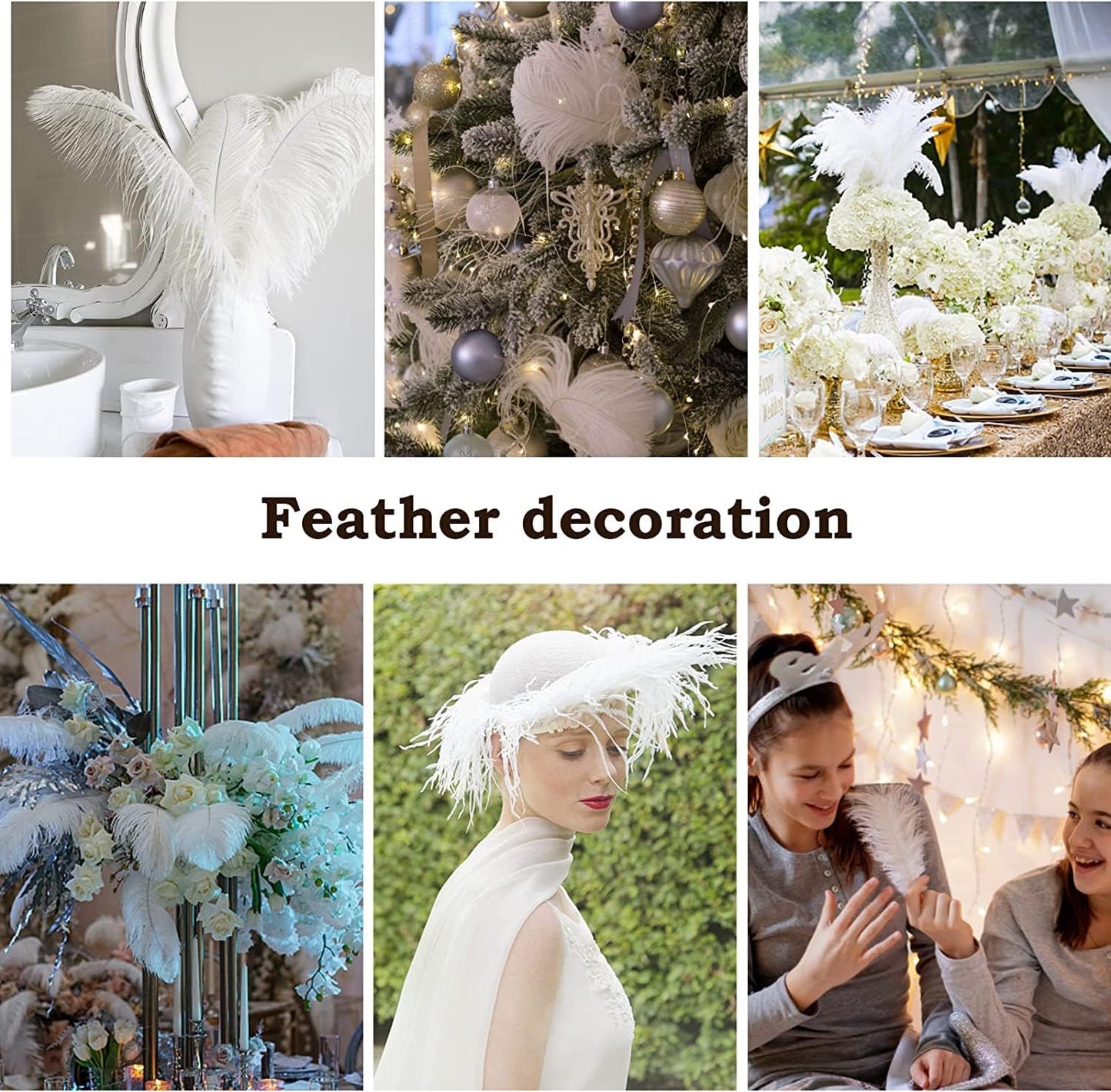 NEWONG 30pcs Mint Green Ostrich Feathers Natural Bulk 9-12in（23-30cm） Vase Craft Wedding Home Party Centerpieces Christmas Day Decoration