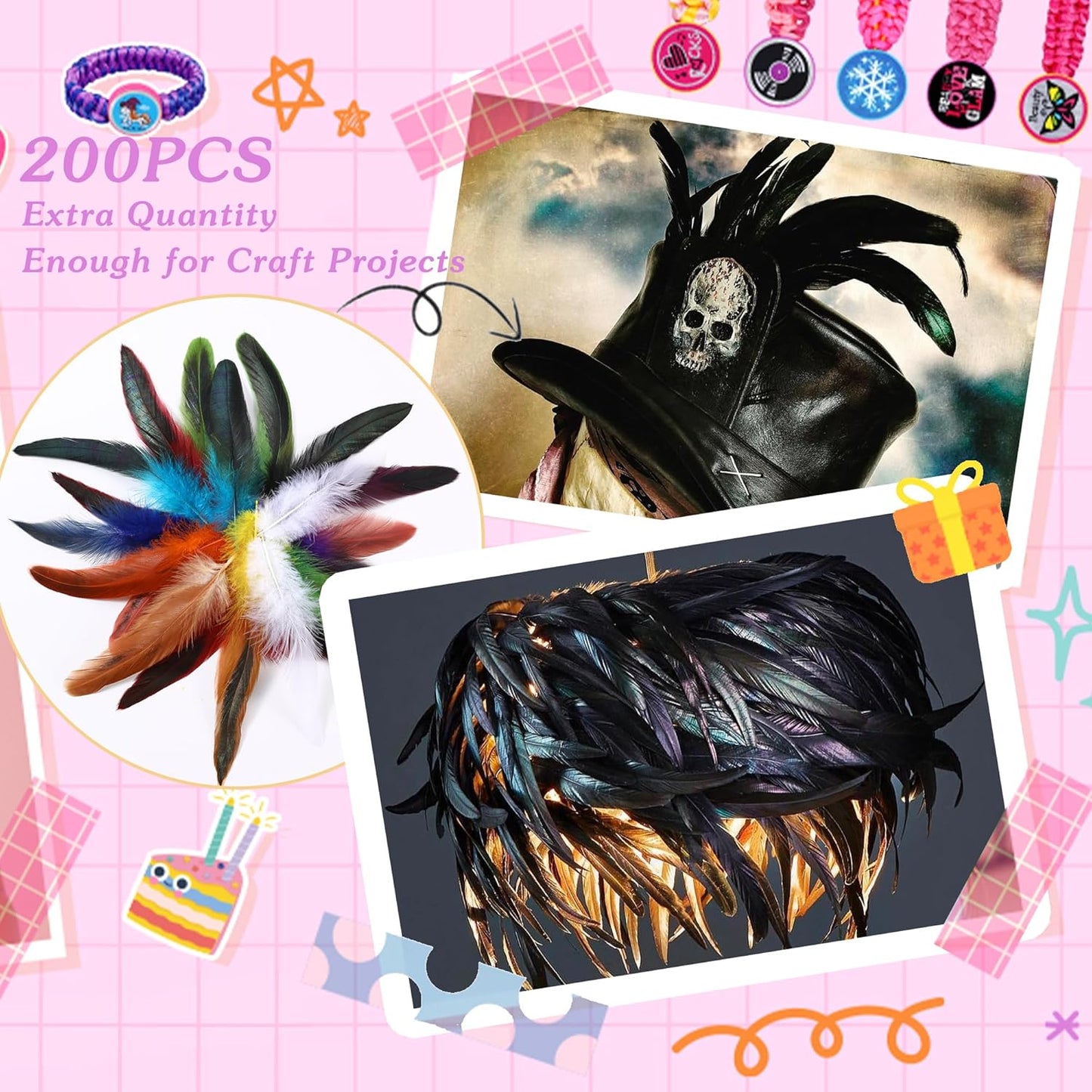 SOGUGOM Green Rooster Tail Feathers - 200 pcs 5-7 inch Natural Rooster Tail Feathers Bulk for Mardi Gras, Costume and Party(Green)