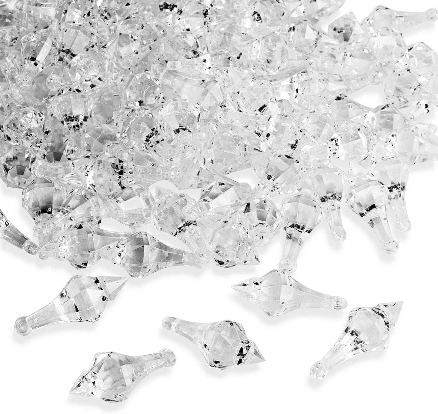 Super Z Outlet Acrylic Clear Ice Rock Diamond Chandelier Drops Crystals Treasure Gems for Table Scatters, Event, Wedding, Arts & Crafts, Birthday, Hanging Decoration Favor (112 Pieces)