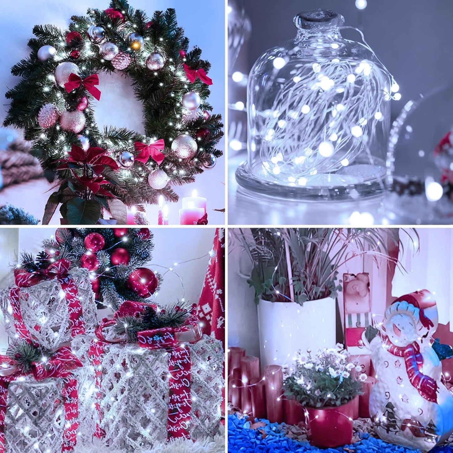 12 Pack Fairy Lights Battery Operated - 7ft 20 Led Twinkle Lights 3 Modes, Bulk Mini String Lights Waterproof for Mason Jars Vases DIY Party Wedding Decoration Christmas -Cool White