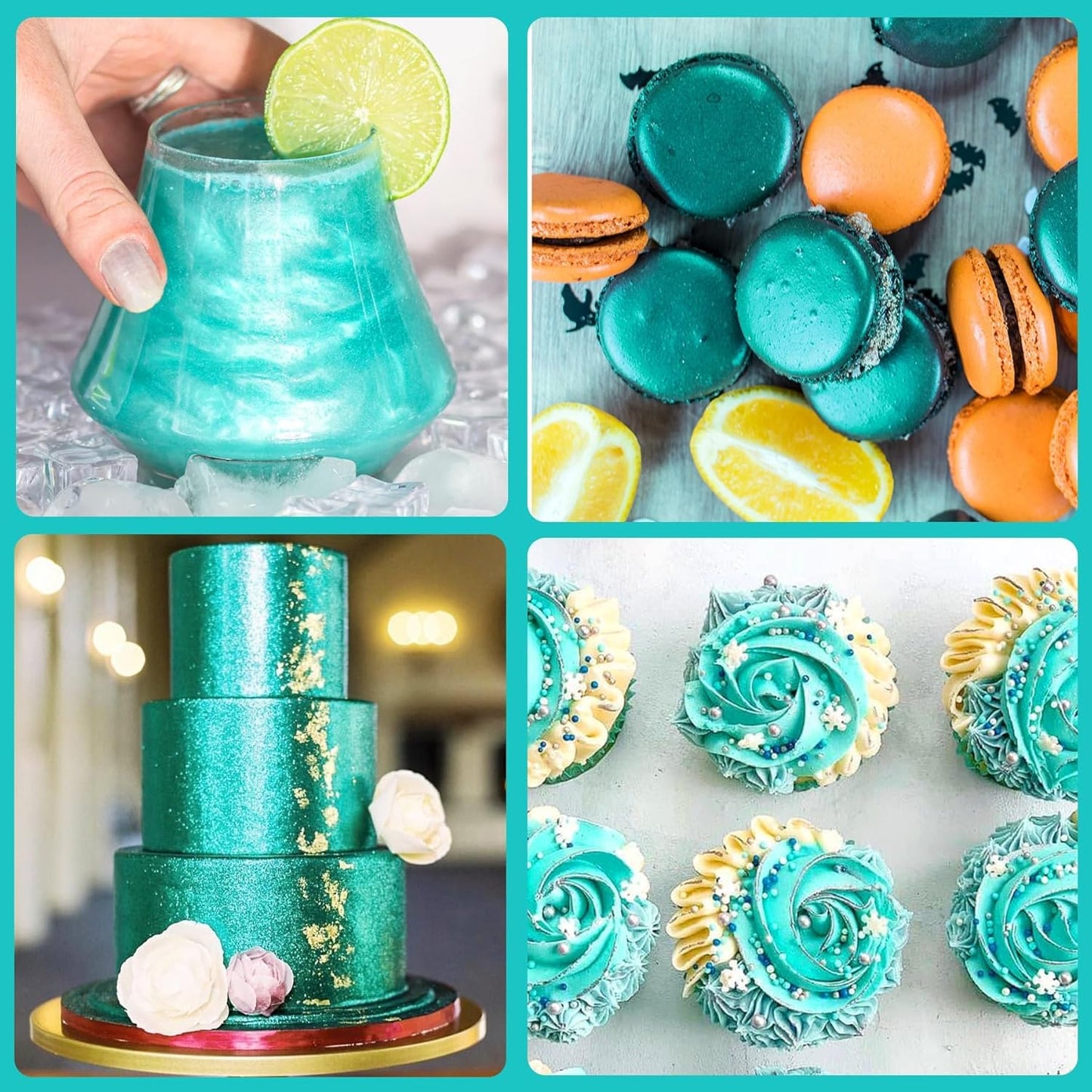 Edible Glitter - 30g / 1oz Luster Dust Edible Glimmer Powder for Sparkling Drinks, Foods, Wine, Cake - Food Grade Shimmer Dust Powder for Baking, Beverage, Cookies Decoration