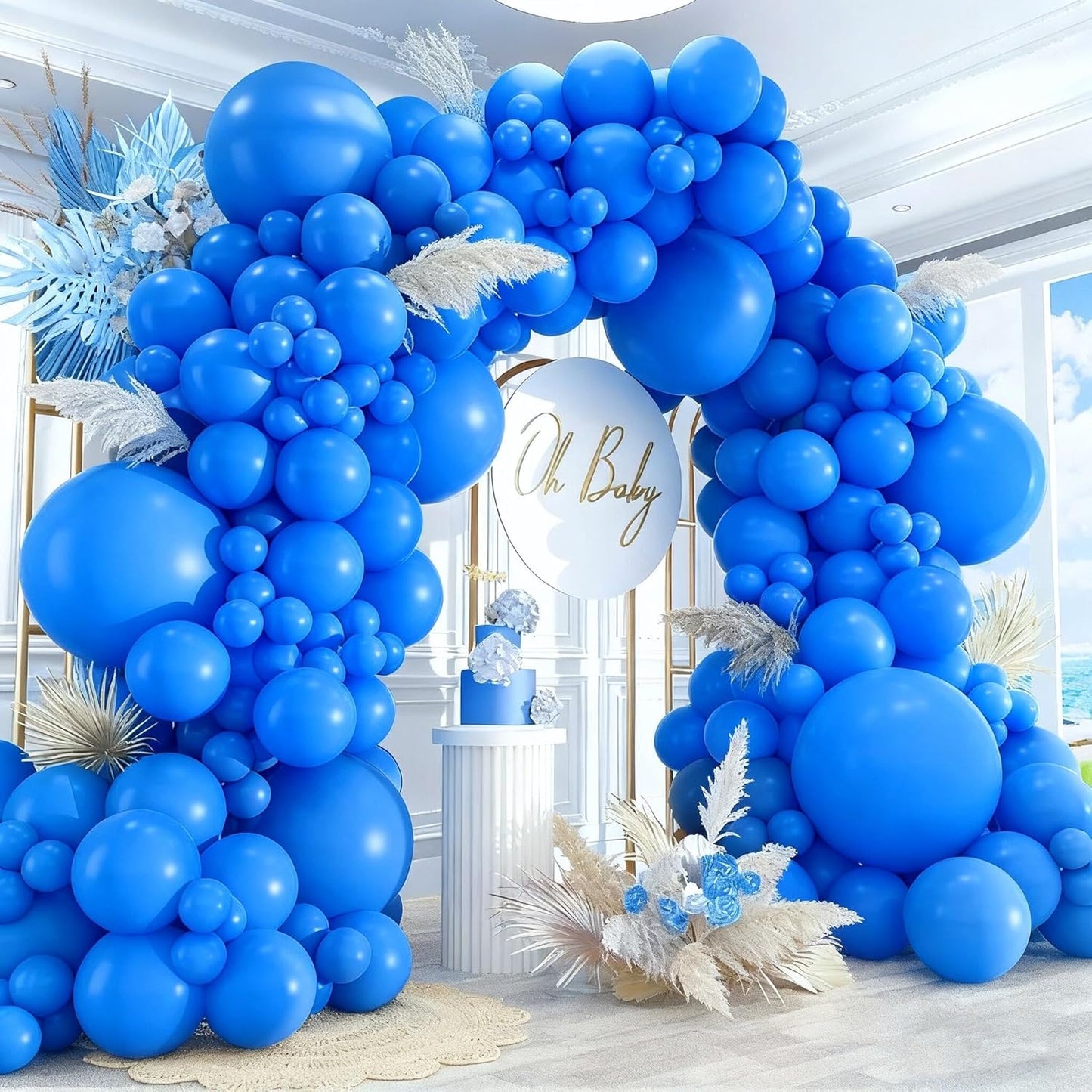412pcs Royal Blue Balloons 18 12 10 5 Inch Blue Balloon Garland Arch Kit Different Sizes Matte Latex Balloons for Baby Shower Birthday Wedding Party Decorations