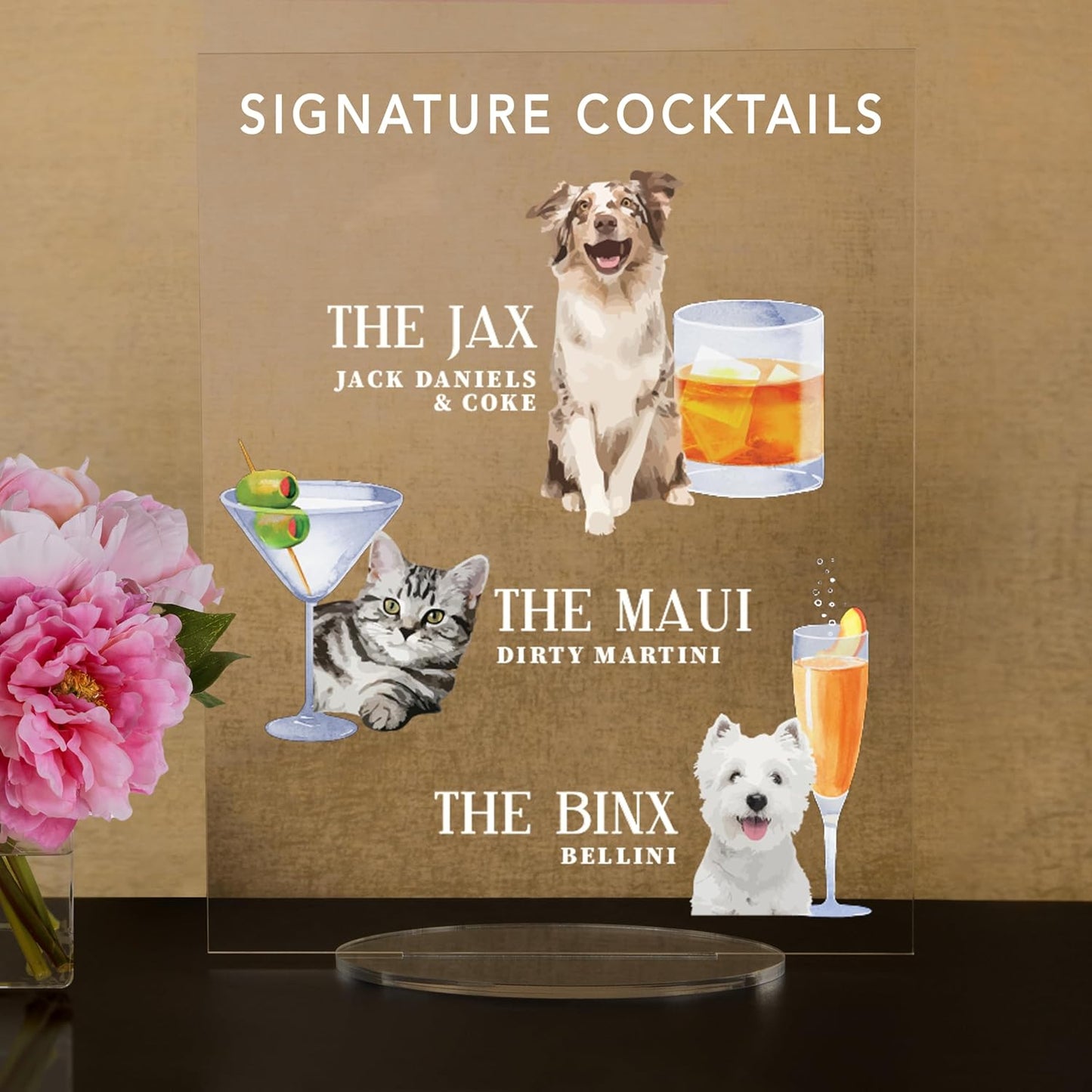 Pet Signature Drink Wedding Signs