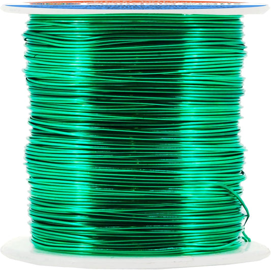 Mandala Crafts 20 Gauge Anodized Aluminum Craft Wire for Jewelry Making - 100 FT Colored Flexible Kelly Green Wire - Bendable for Bonsai Armature Crafting Sculpting