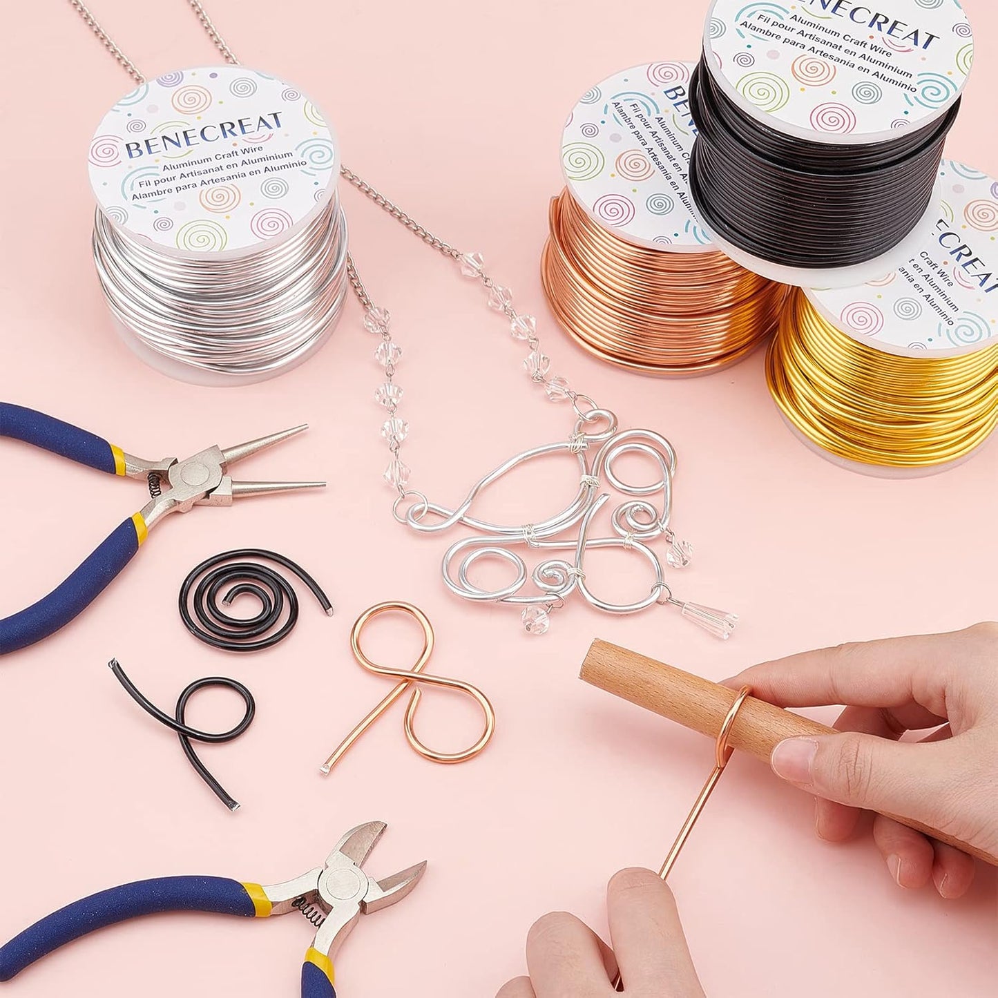 BENECREAT 10 Gauge Jewelry Craft Aluminum Wire 80 Feet Bendable Metal Sculpting Wire for Craft Floral Model Skeleton Making (Black, 2.5mm)