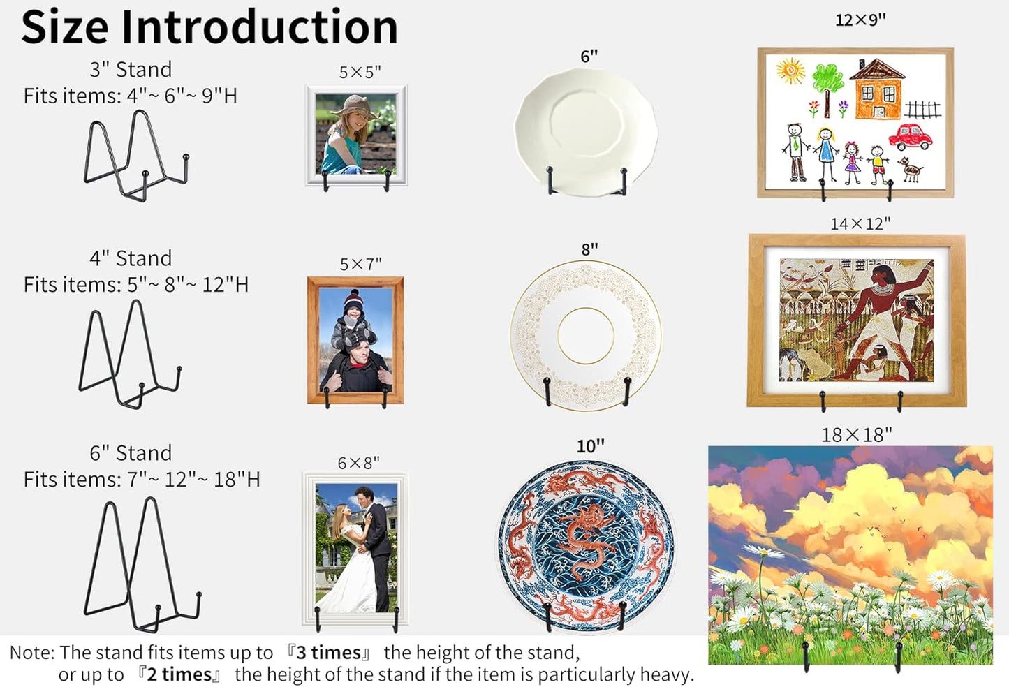 IBosins 5 Pack 3 Inch Small Plate Holder Display Stands, Mini Metal Black Frame Stand for Picture, Book, Photo Easel, Creation, Collectibles