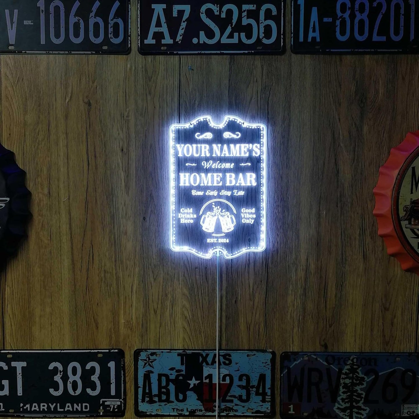 ADVPRO Personalized Your Name Home Bar RGB Dynamic Glam LED Sign - Cut-to-Edge Shape - Smart 3D Decoration - Multicolor Signage st06s43-fnd-p11c-tm-c