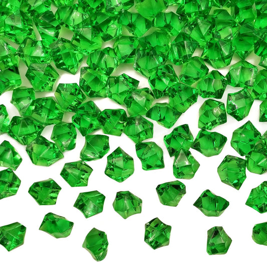 Green Vase Fillers for Home Decor, Vase Decor Filler, 150 pcs Reusable Fake ice Cubes for Photography Accessories Props Decoration for Wedding, St Patricks Day Vase Filler