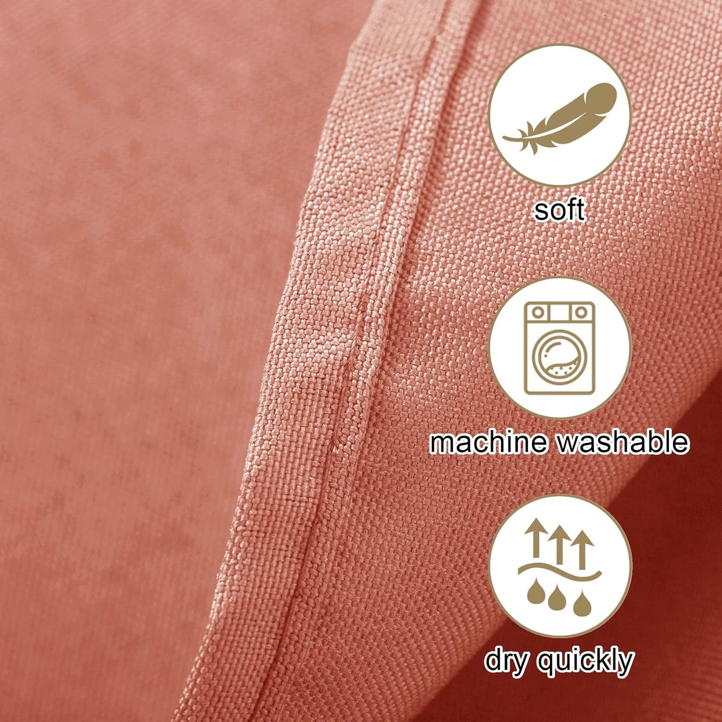 Ascoza 2pack 120 Inch Dusty Pink Round Tablecloth in Washable Polyester Fabric for Wedding/Banquet/Restaurant/Parties