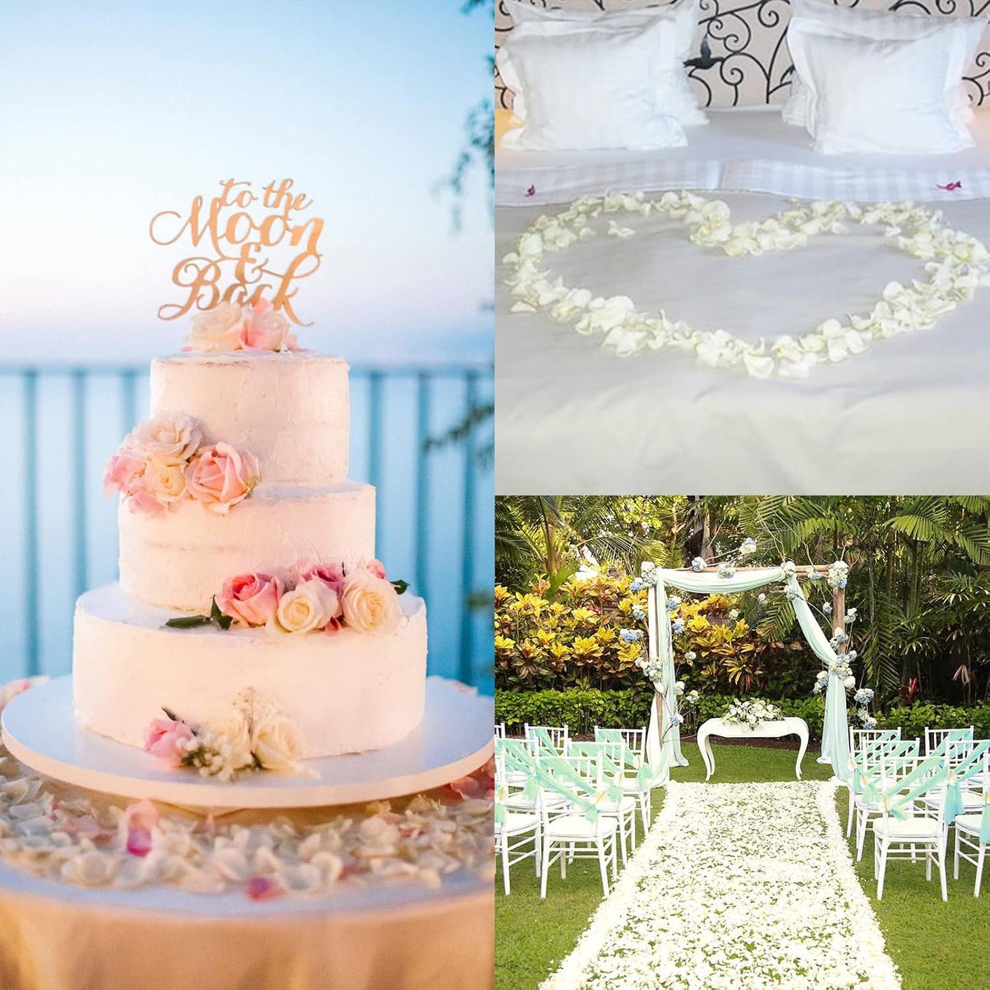 Ouddy Decor 5000 Pcs Rose Petals Artificial Flower for Valentine's Wedding Decor Romantic Night Event Anniversary Shower Engagement Party Home Decorations, Ivory