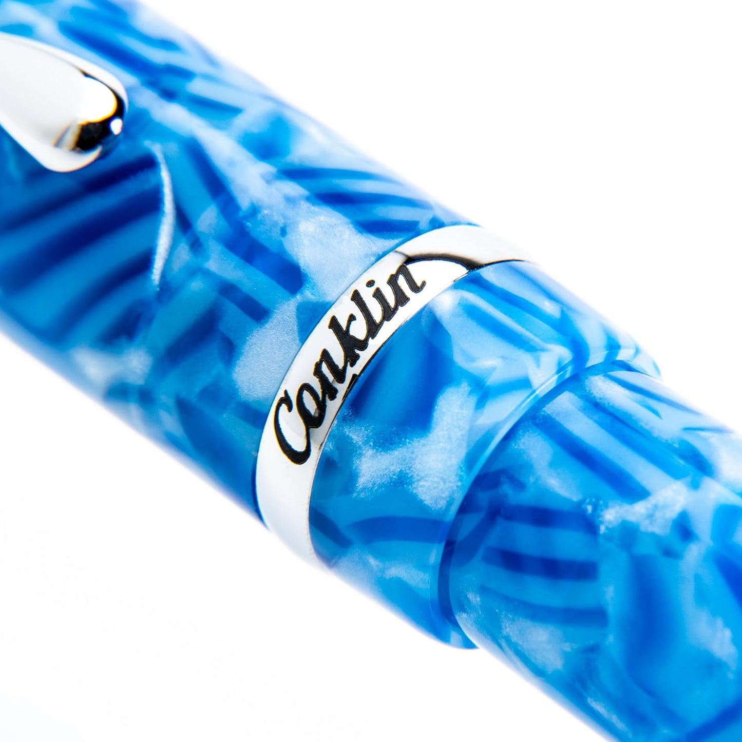 Conklin Duragraph Fountain Pen Ice Blue - Broad Nib, Elegant Writing Instrument with Cool Blue Finish