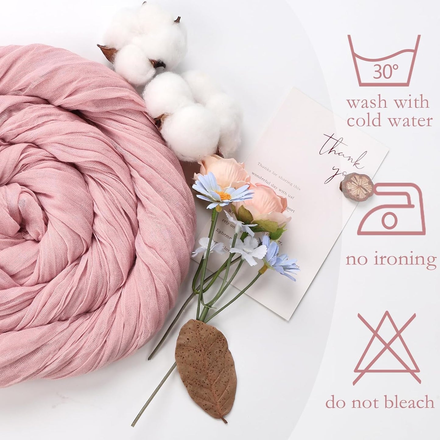 6 Pack Dusty Pink Cheesecloth Table Runner 10ft Boho Gauze Fabric Cheese Cloth Table Runner 35 x 120 Inch Rustic Sheer for Romantic Wedding Decor Baby Shower Party Table Centerpiece Decoration