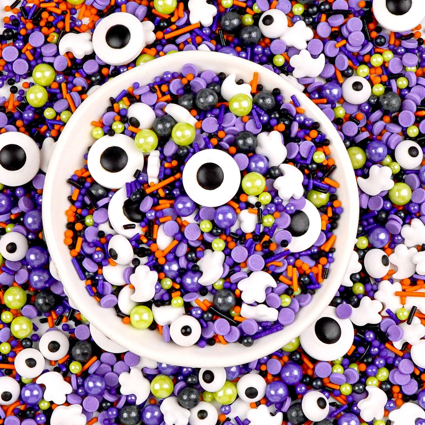 Halloween Sprinkles for Cake Decorating, Edible Candy Eyeballs, Pearl Sugar Sprinkles Mix, 150g/5.29oz, Perfect for Cake Decoration, Cupcake Decorations Ice Cream Toppings