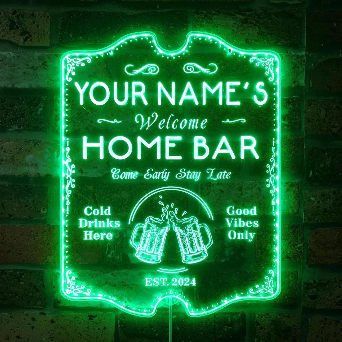 ADVPRO Personalized Your Name Home Bar RGB Dynamic Glam LED Sign - Cut-to-Edge Shape - Smart 3D Decoration - Multicolor Signage st06s64-fnd-p11b-tm-c