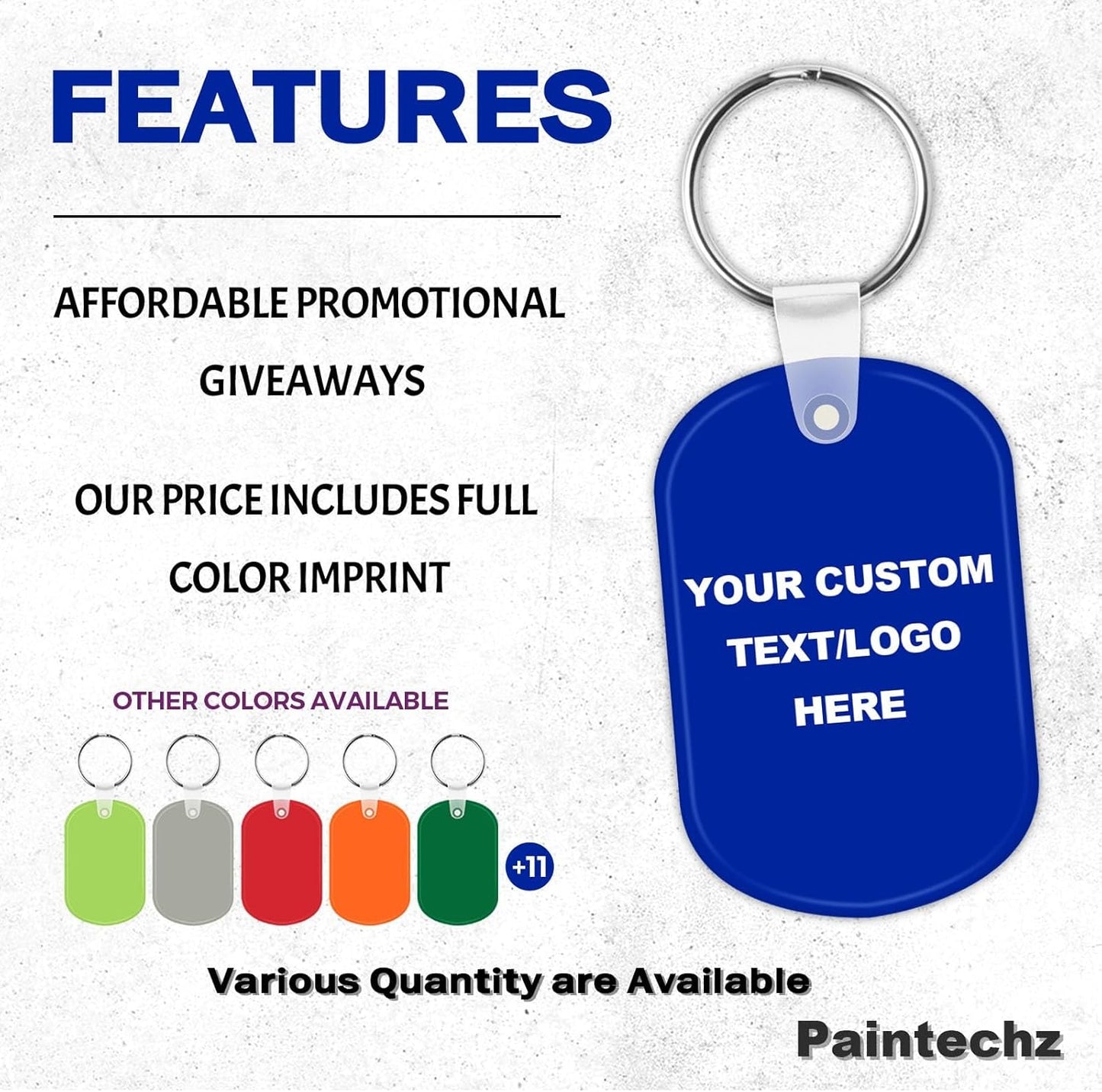 Custom Oval Soft Keychains 500 Pack, Personalized Logo, Text Bulk - Perfect for Tradeshows, Party Favors, Campaign Gifts - Customizable Key Tags