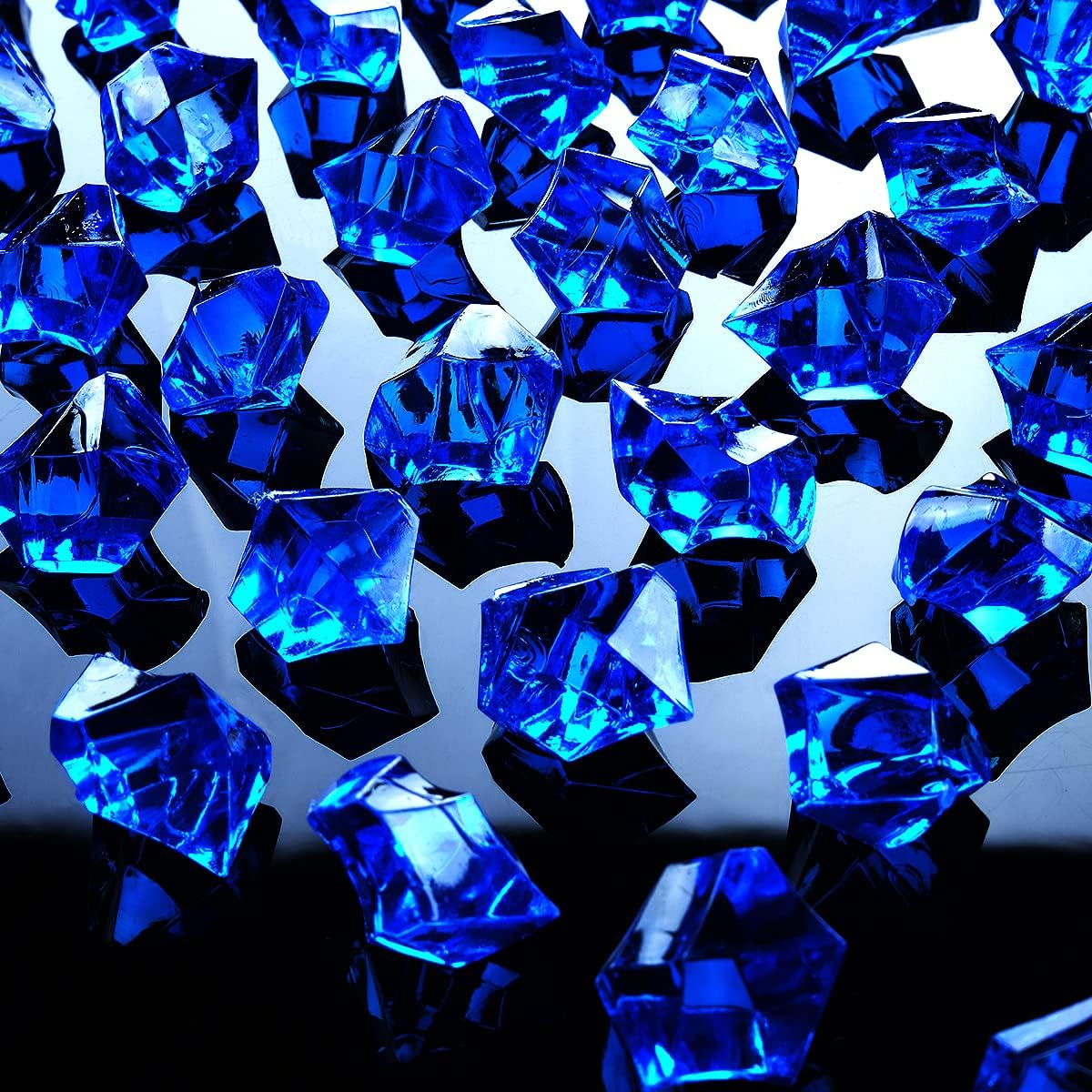 Babenest Acrylic Crushed Ice Rocks, 150 PCS Fake Crystals Plastic Ice Cubes Diamonds Gems for Vase Fillers, Home Decoration, Table Scatter, Event, Wedding, Arts & Crafts (Royal Blue)