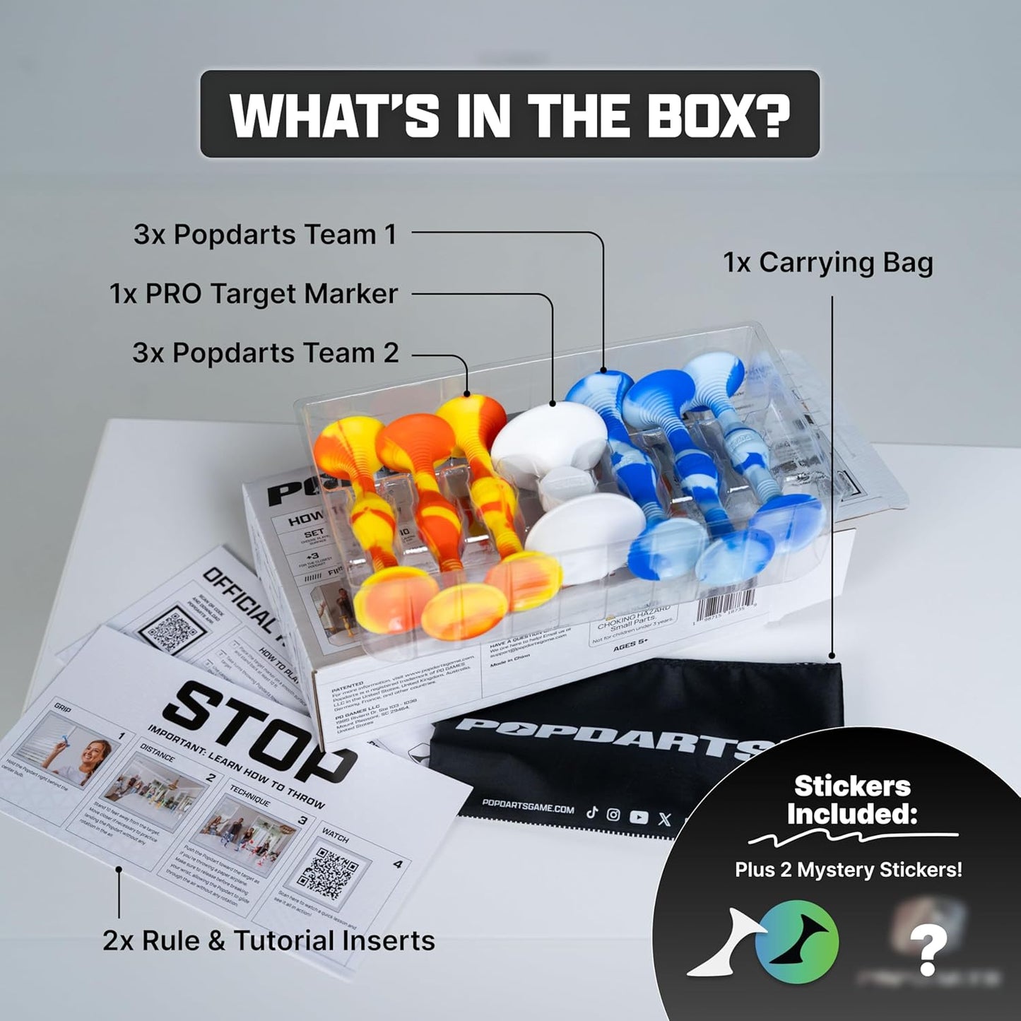 Popdarts PRO Pack Game Set (Fire & Ice) - Indoor, Outdoor Suction Cup Throwing Game - Competition with a POP