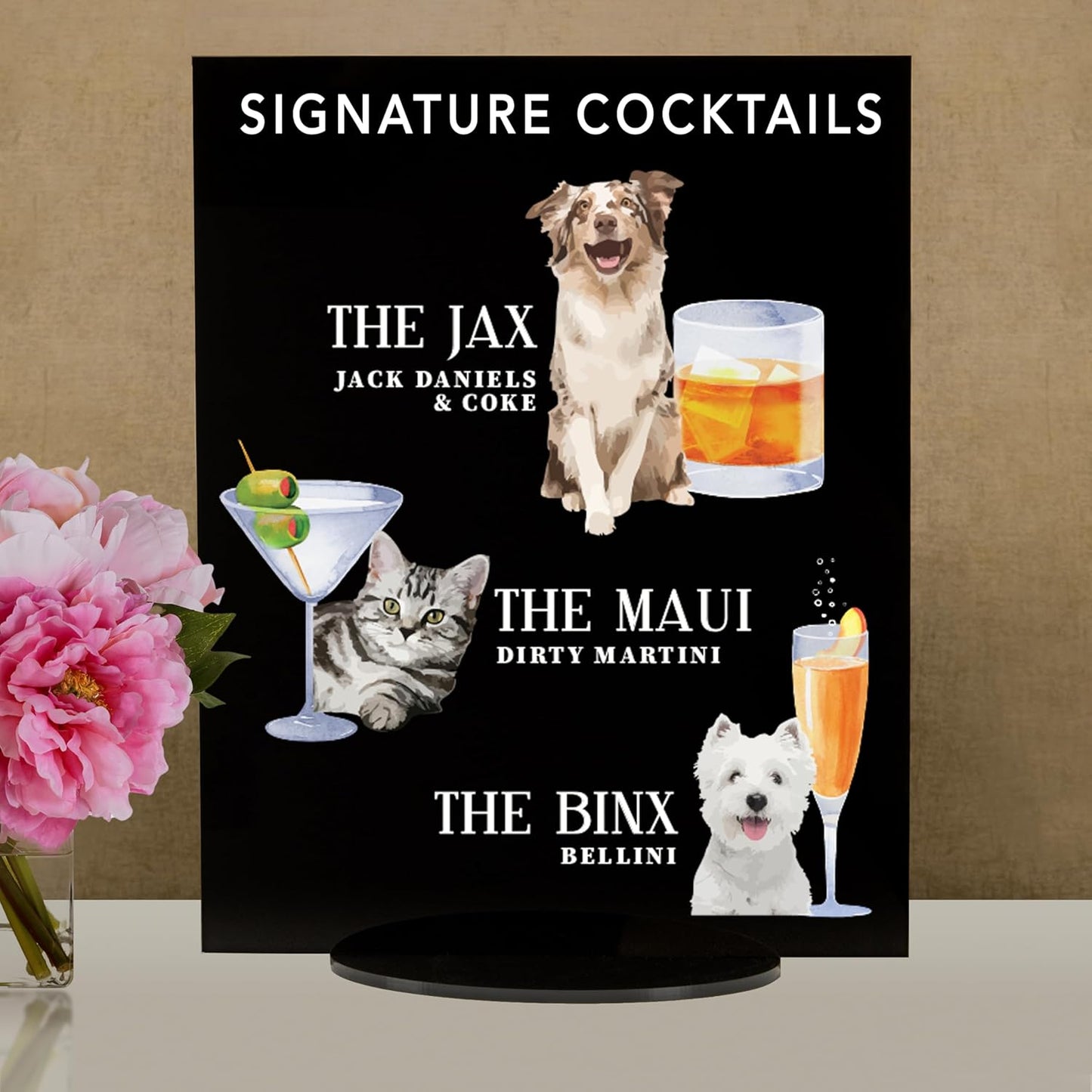 Pet Signature Drink Wedding Signs