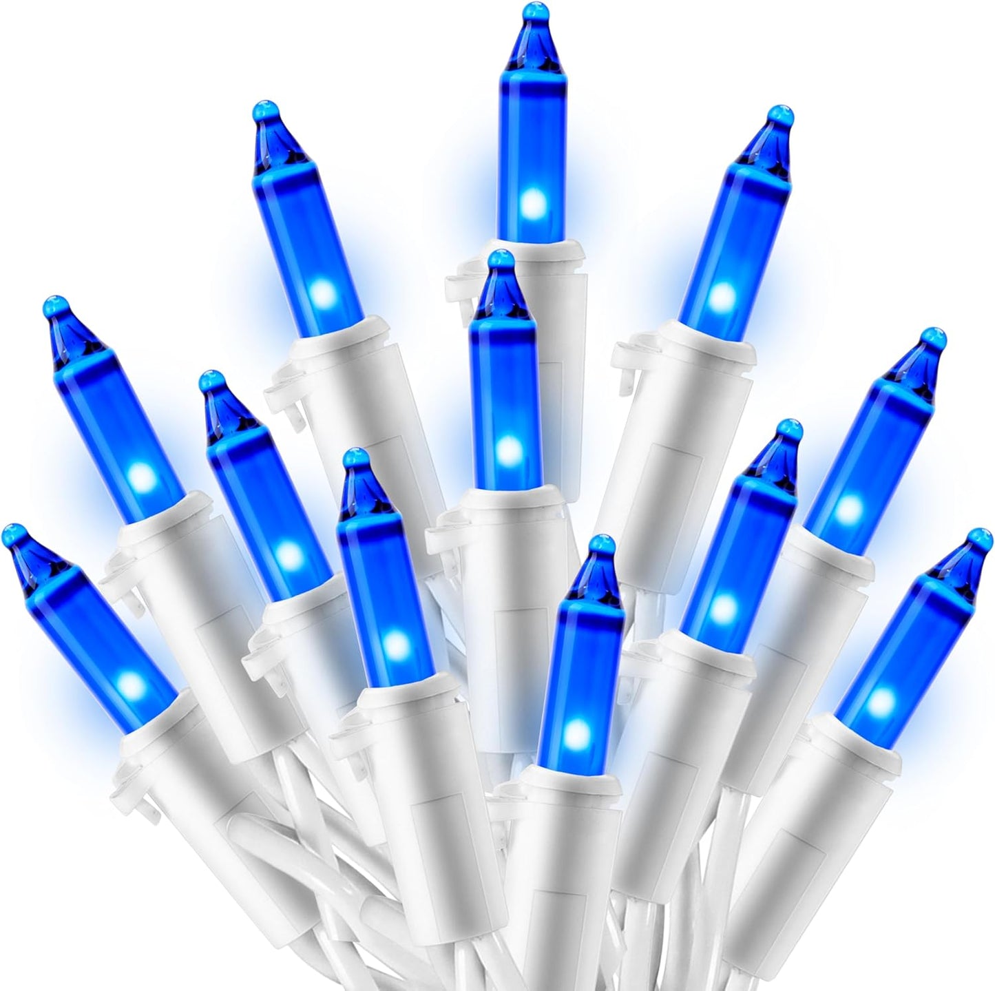 Joiedomi Christmas Lights Outdoor,100 Count Blue Christmas Tree Lights Indoor,21.4ft String Xmas Decorations for Dorm Classroom Bedroom Holiday Wedding Party,White Wire