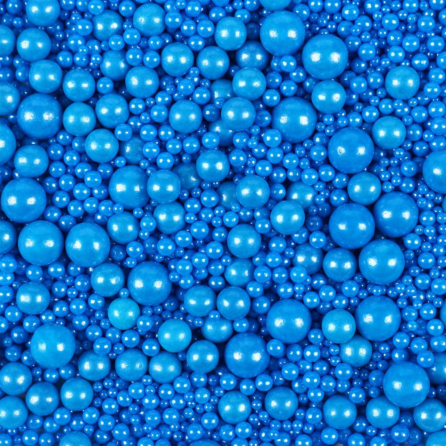 Edible Pearls for Cake Decorating, Blue Pearl Sprinkles, Blue Sprinkles for Cookies, Macaron, Cake, and Ice Cream Topping, Perfect for Independence Day, Holidays, Birthday and Baby Shower(120g/4.23oz)