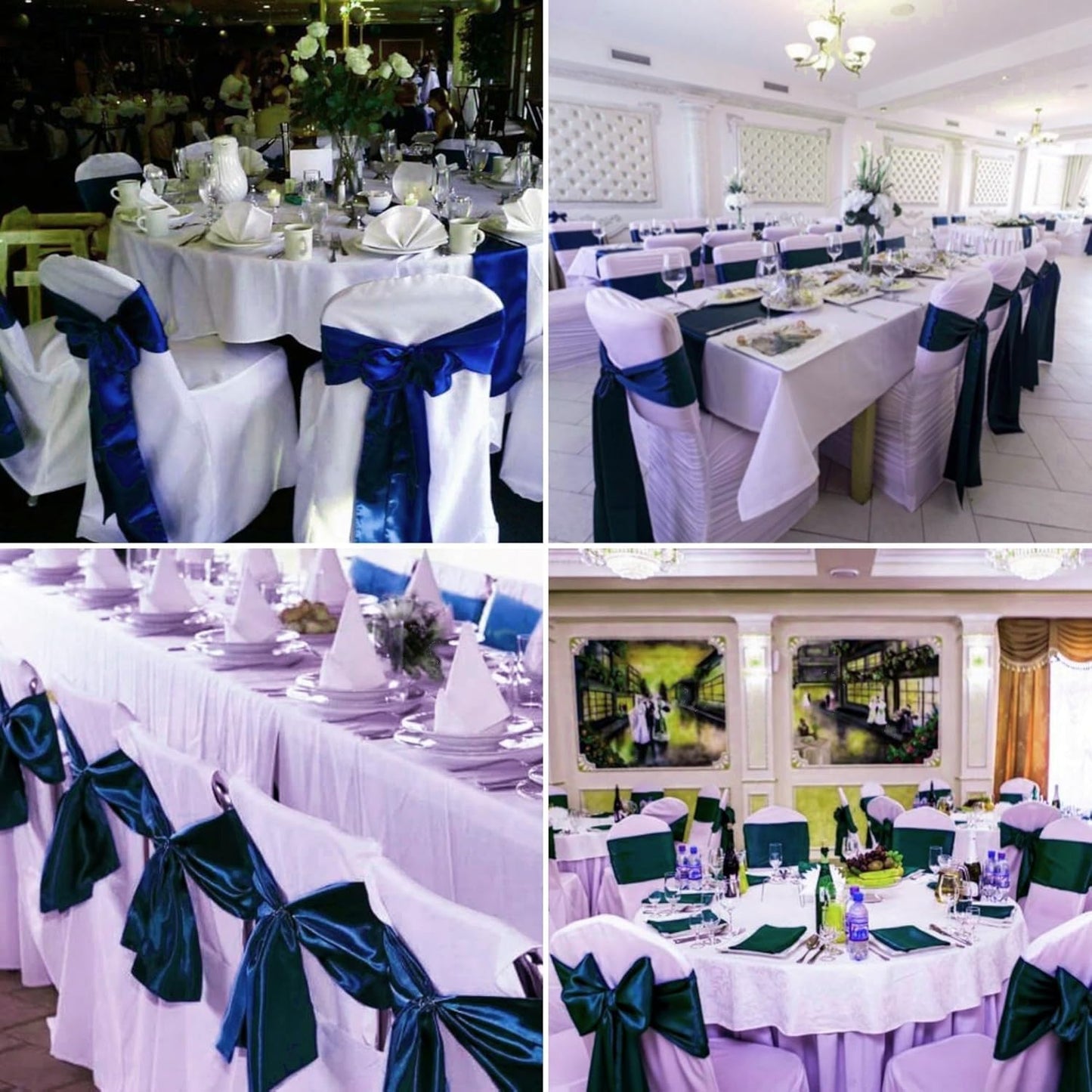 50 PCS Satin Chair Sashes Bows Decorative Universal Chair Cover Chairs Ribbon Ties Back Sash for Wedding Party Halloween Ceremony Reception Hotel Banquet Events Restaurant Decor(7 x 108inch,Navy Blue)