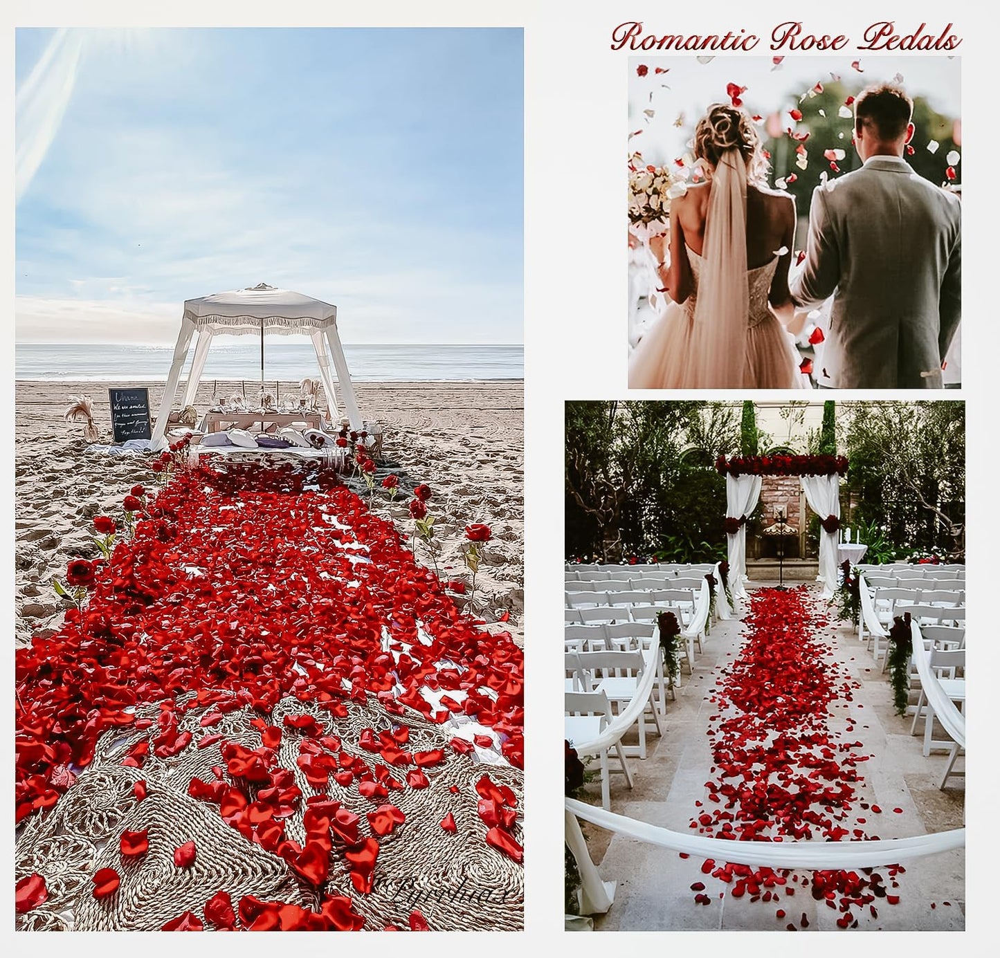 2000 Pcs Silk Red Rose Petals, Artificial Flower Petals for Romantic, Classic Style, Wedding, Proposal, Anniversary Decorations