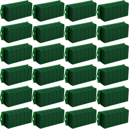 Boao 30 Pieces Floral Foam Cage Holder with Floral Foam for Fresh Flowers Cage Bowl for Table Centerpiece Flower Arrangement, Rectangle, 11.8 x 4.7 x 3.1 Inch