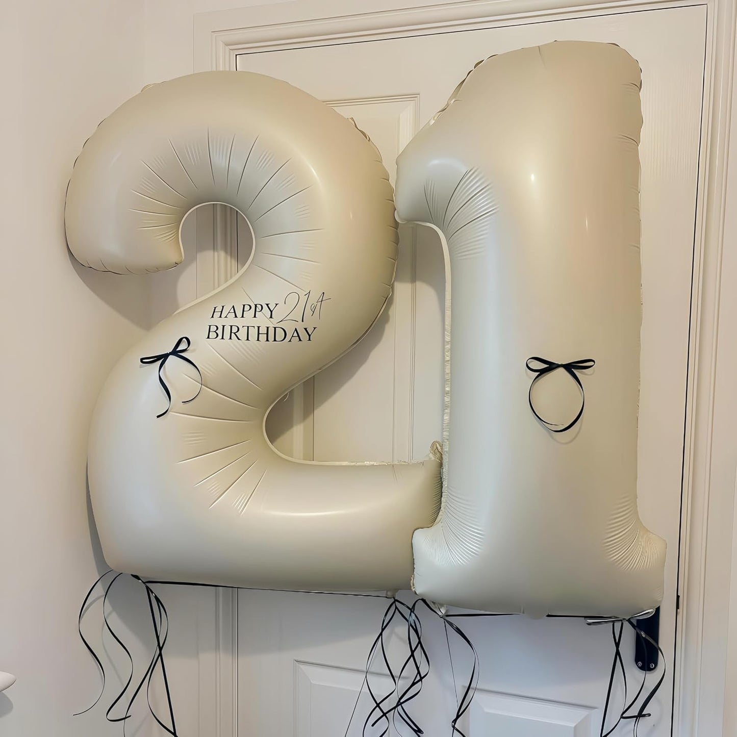Cream 2 Balloon Number 40 Inch Cream White Number 2 Balloon Helium Mylar 2 Balloon for Birthday Party Decoration