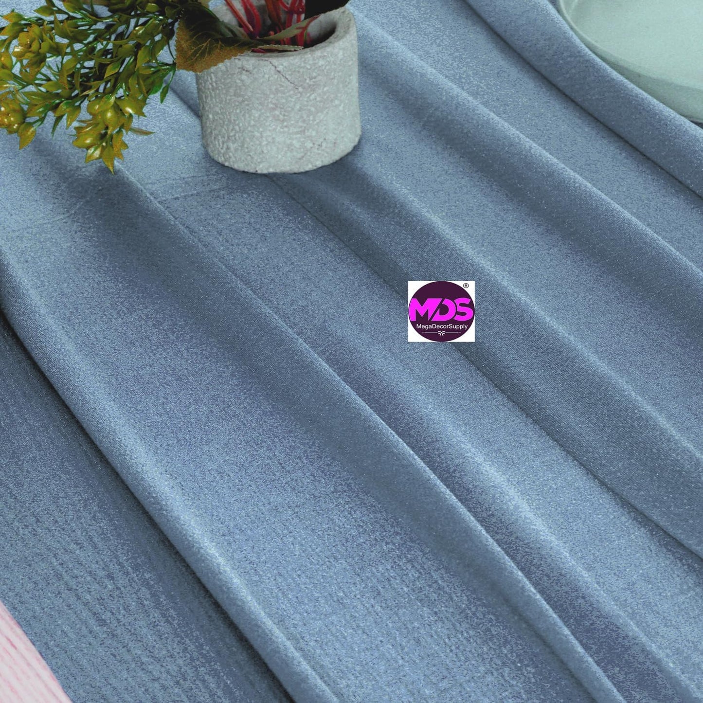 MDS 5 Pack 10ft Chiffon Table Runner 29 x 120 Inches Sheer Wedding Runner Romantic Rustic Table Runner for Wedding Decorations, Birthday Parties, Bridal Shower Party Arch Decor - Dusty Blue